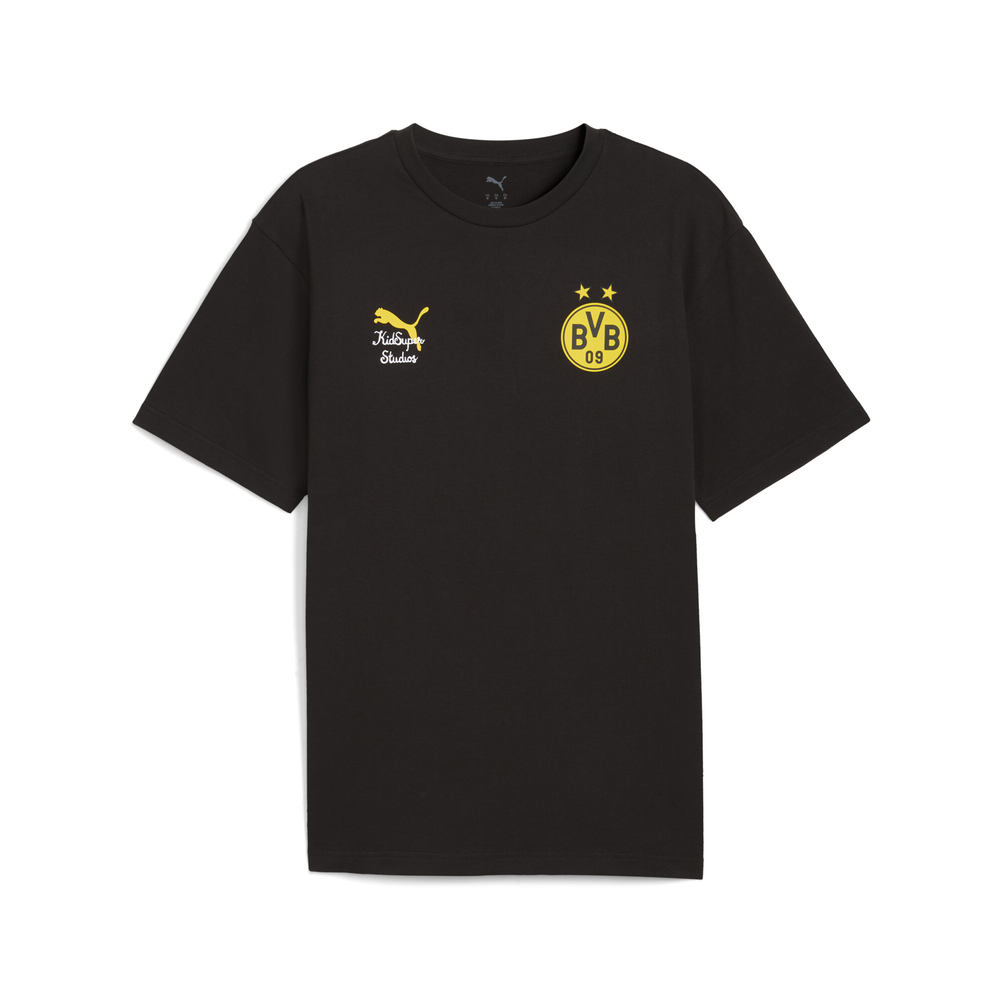 Puma KIDSUPER x BORUSSIA DORTMUND Graphic T-Shirt Herren | Mit Plain | Black/Faster Yellow | Größe: L