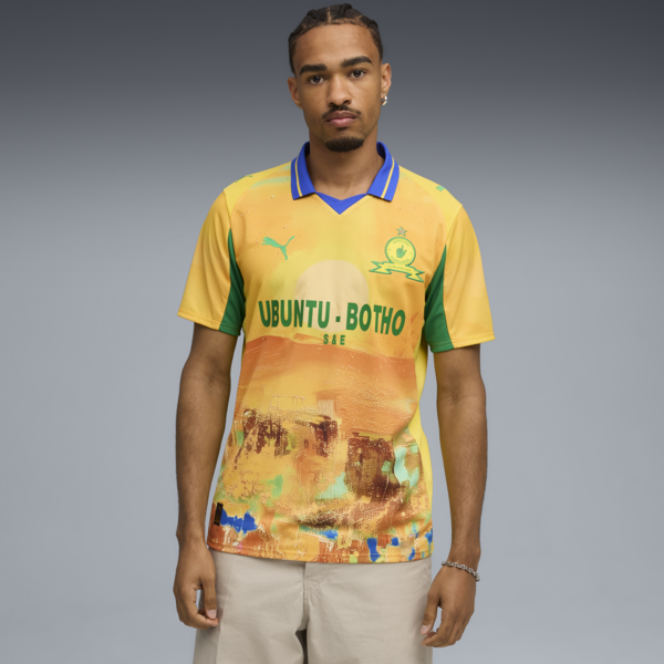 KIDSUPER x MAMELODI SUNDOWNS Jersey Men, Pelé Yellow-Fast Green, large-ZAF