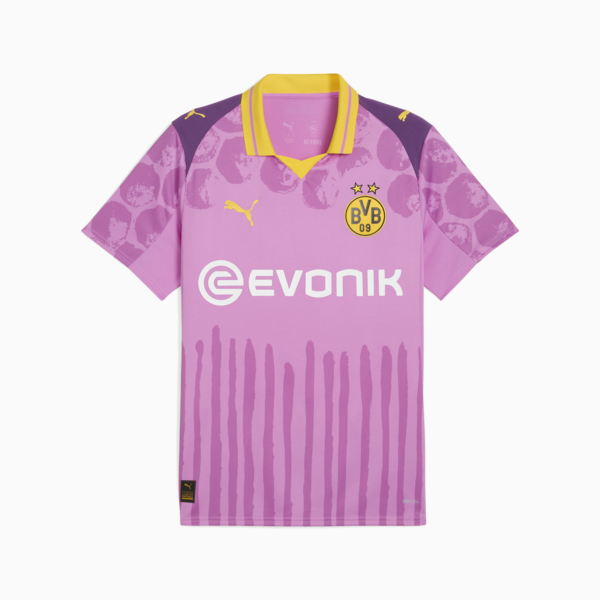 KIDSUPER x BORUSSIA DORTMUND Jersey Men, Mauve Pop-Faster Yellow, large-ZAF