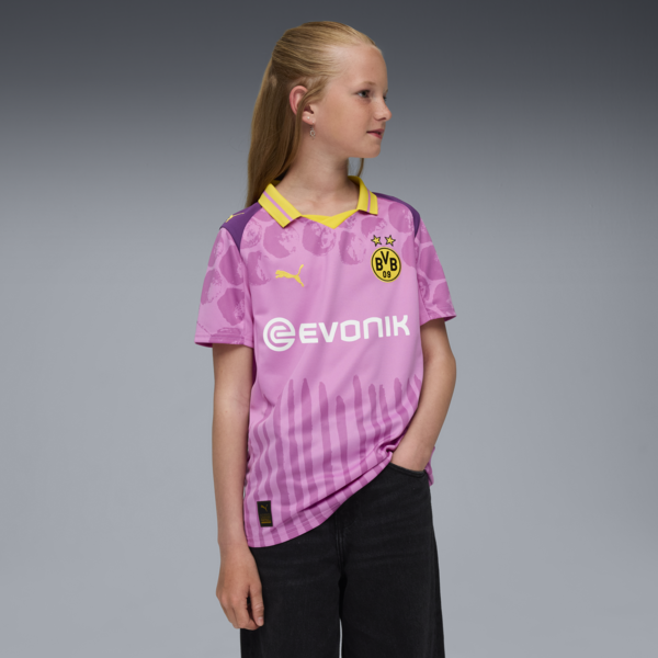 KIDSUPER x BORUSSIA DORTMUND Jersey Youth, Mauve Pop-Faster Yellow, large-MEX