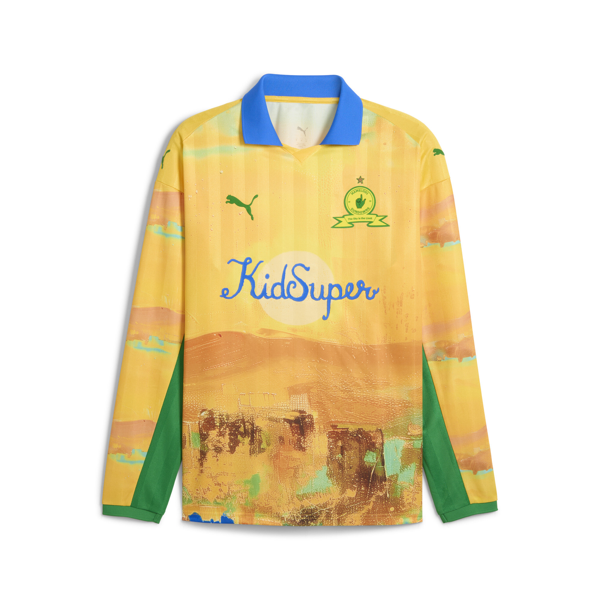 Puma KIDSUPER x MAMELODI SUNDOWNS Retro-Shirt Herren | Mit Print | Pelé Yellow/Fast Green | Größe: M