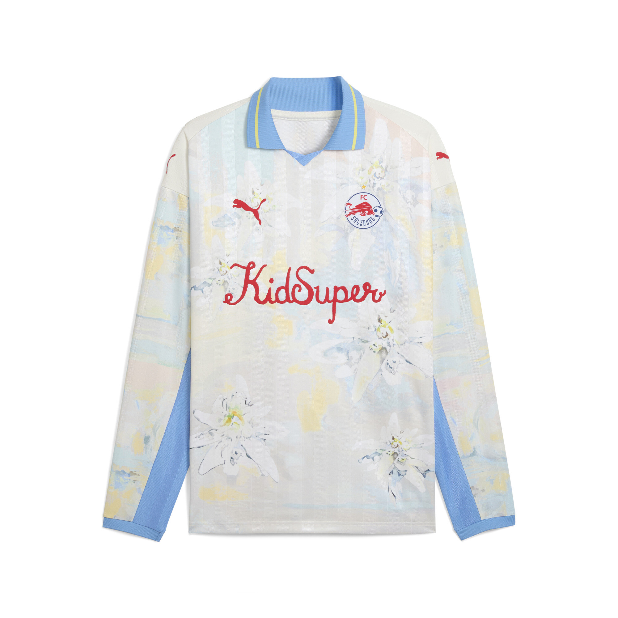 商品情報アートと情熱が交差する、特別なキット。PUMA x KIDSUPER × FCレッドブル・ザルツブルク コレクションが登場。KidSuperことコルム・ディレインが描いた夢が、ついに世界最大の