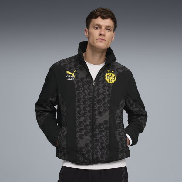 Chamarra reversible KID SUPER x BORUSSIA DORTMUND para hombre, PUMA Black-Faster Yellow, large-MEX
