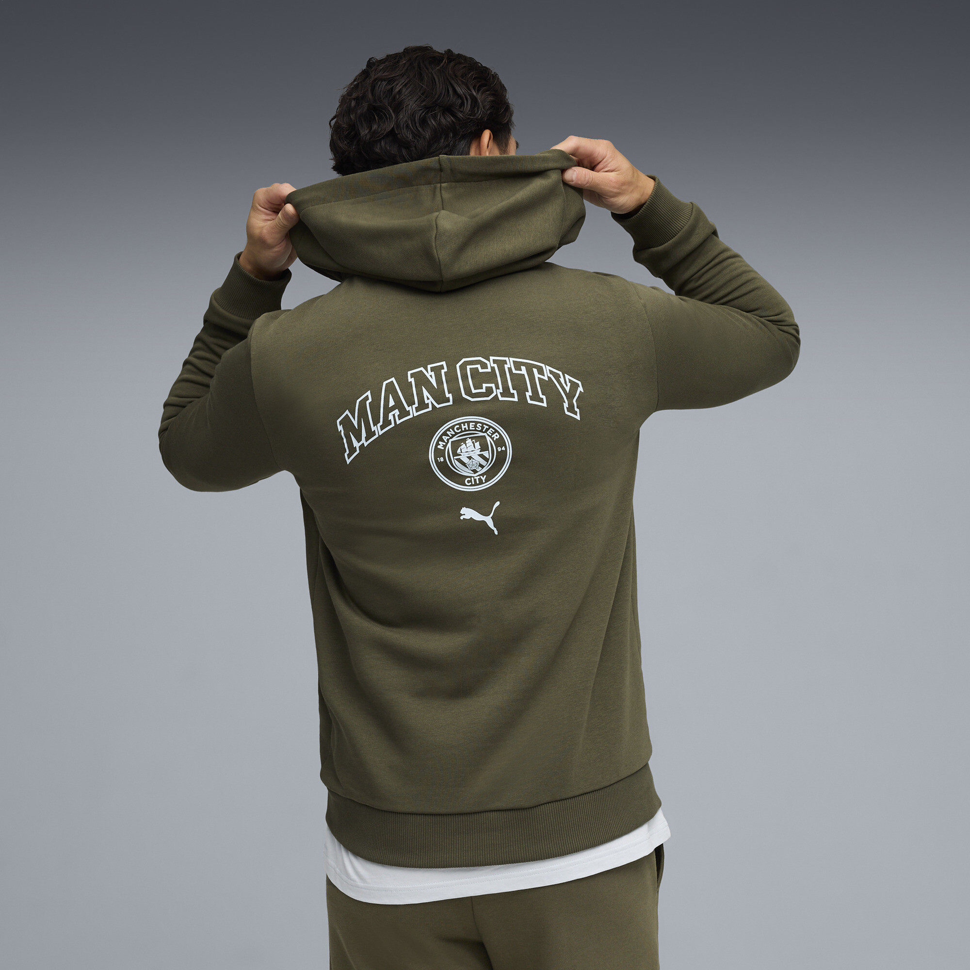 PUMA Manchester City FtblCulture jack met capuchon voor Heren, Groen, Maat XS thumbnail 3