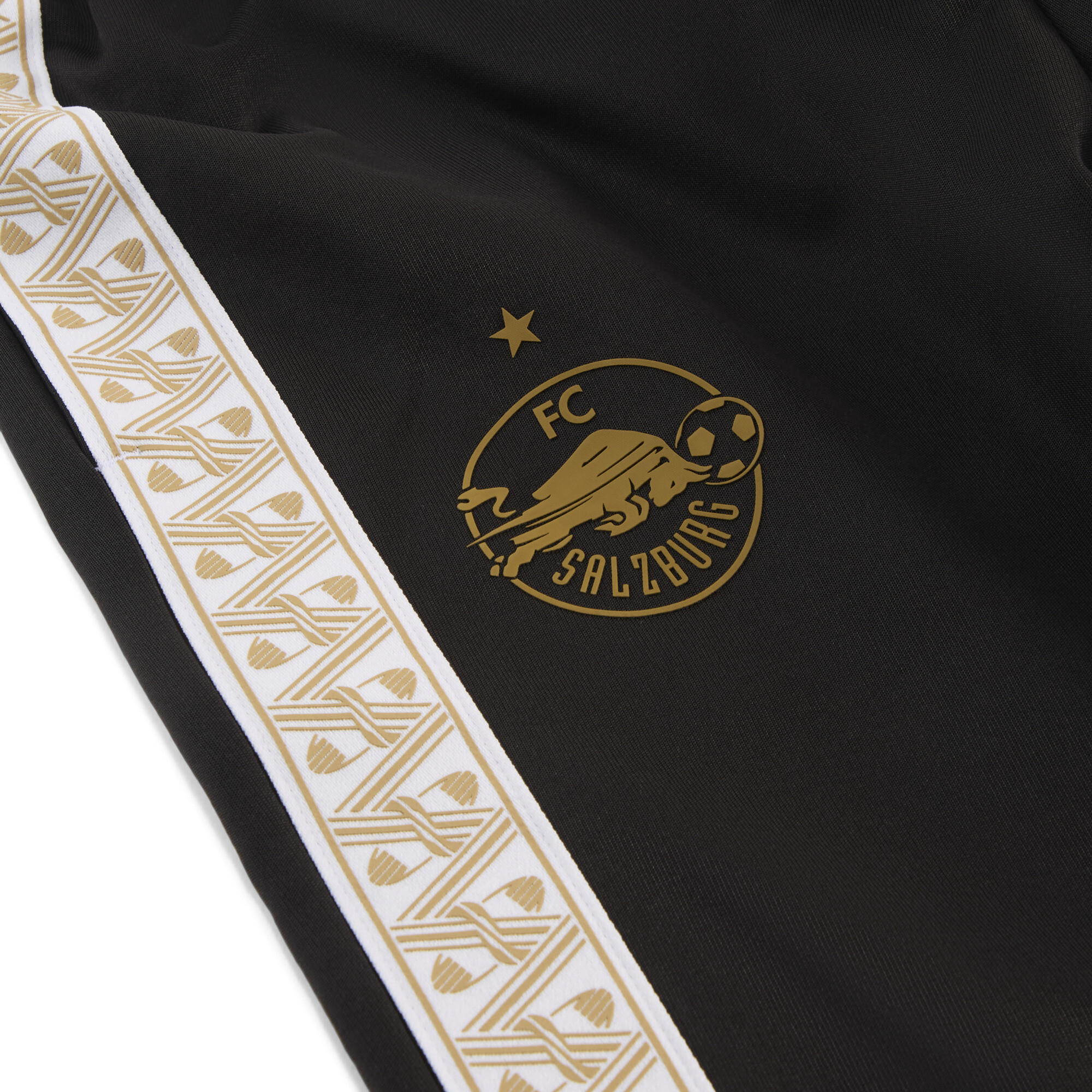 PUMA FC Rood Bull Salzburg KING Anthem broek, Zwart/Goud, Maat 3XL thumbnail 2