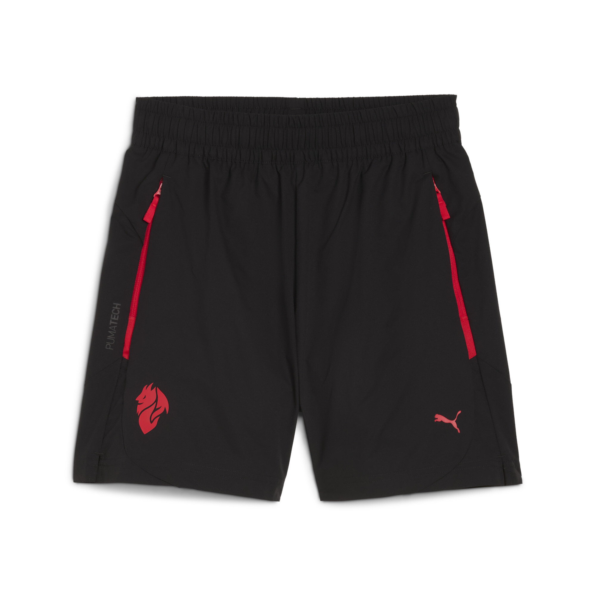 AC Milan PUMATECH relaxte geweven short, Zwart/Rood, Maat 9-10Y thumbnail 3