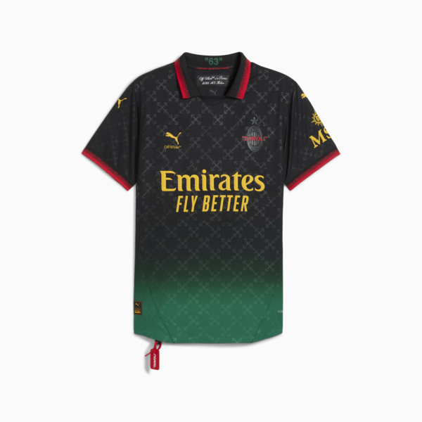 Camiseta original AC MILAN x OFF-WHITE™ para hombre, PUMA Black-Power Green, large-ARG