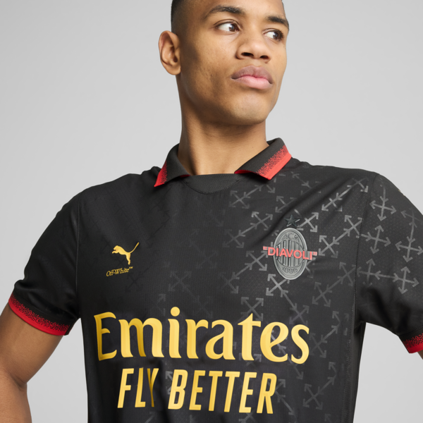 Camiseta original AC MILAN x OFF-WHITE™ para hombre, PUMA Black-Power Green, large-ARG
