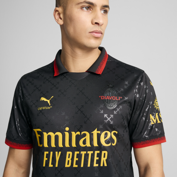 Camiseta réplica AC MILAN x OFF-WHITE™ para hombre, PUMA Black-Power Green, large-ARG