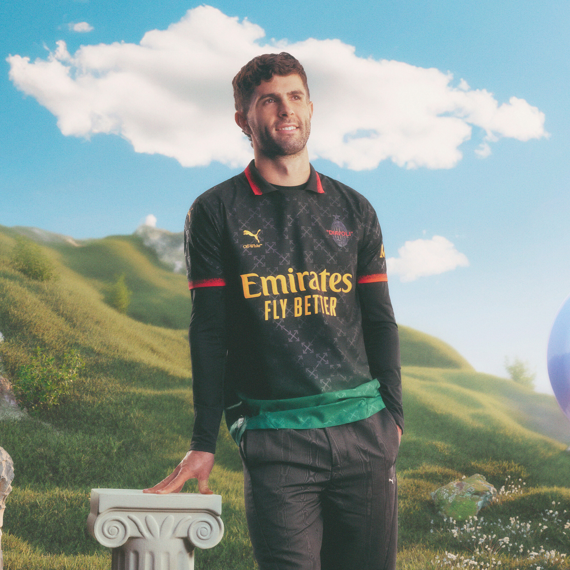 PUMA AC MILAN x OFF-Witâ¢ Replica shirt voor Heren, Groen/Zwart, Maat M thumbnail 4