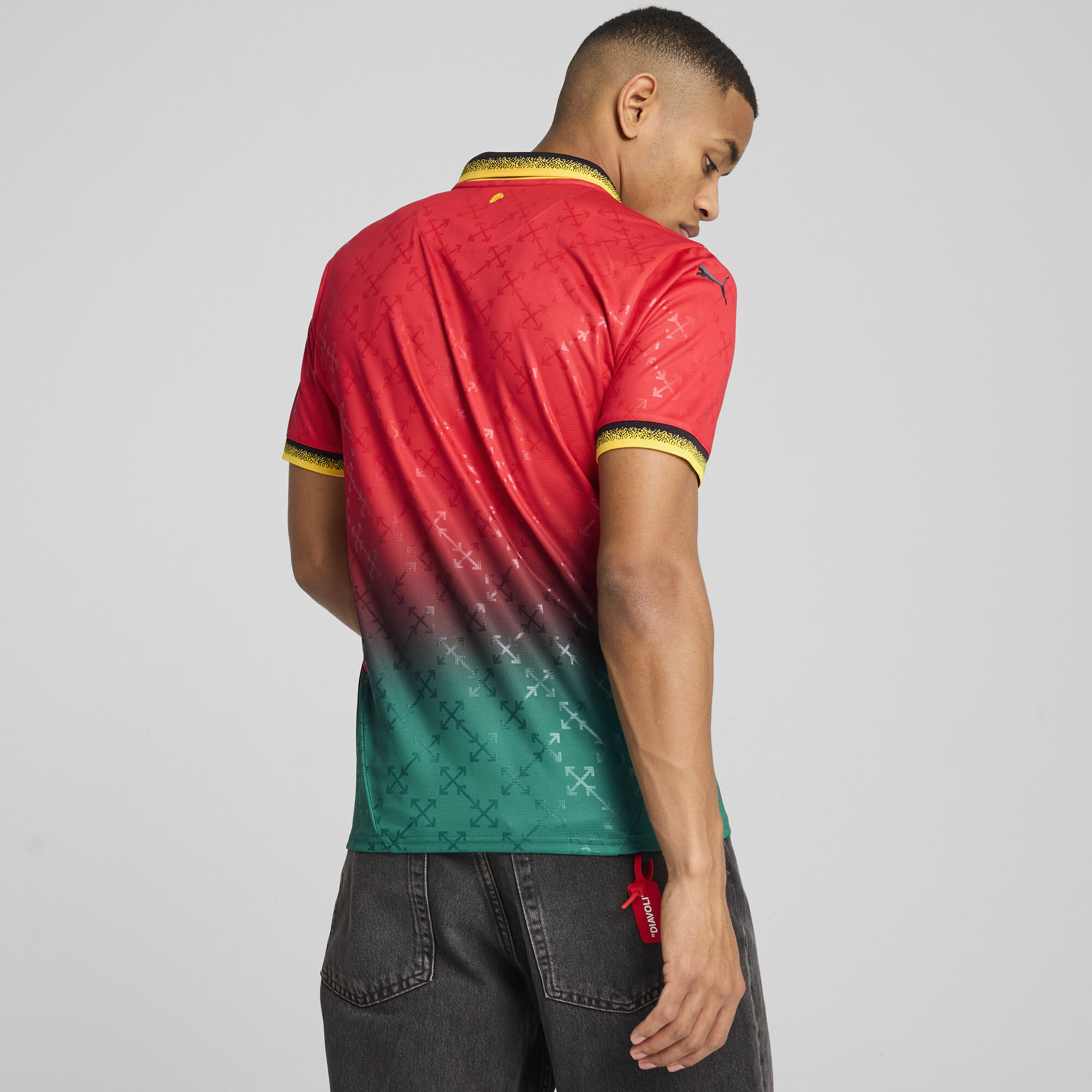 PUMA AC MILAN x OFF-Witâ¢ Replica shirt voor Heren, Zwart/Rood, Maat XL thumbnail 6