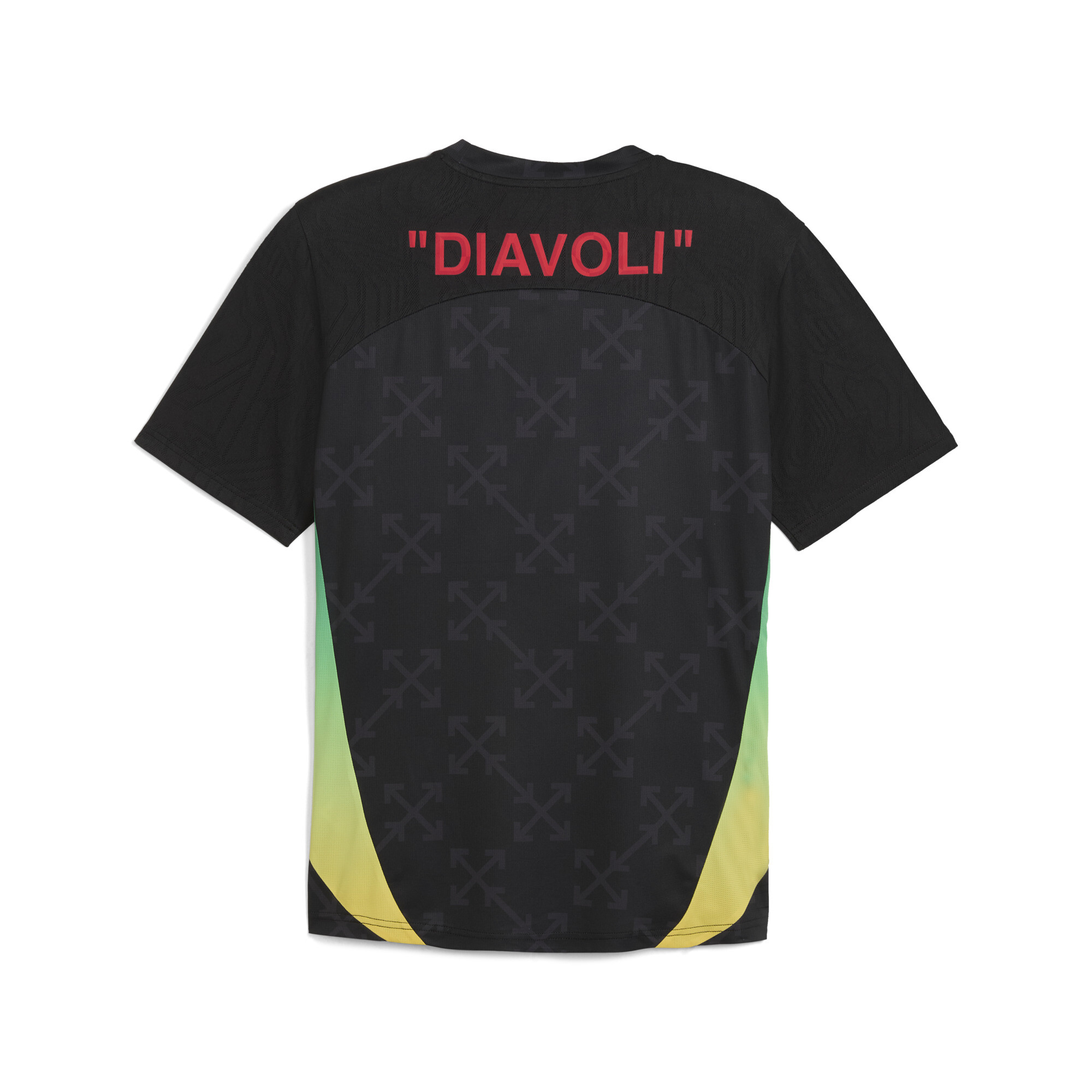 PUMA AC MILAN x OFF-Witâ¢ prematch-shirt voor Heren, Zwart/Rood, Maat XS thumbnail 2