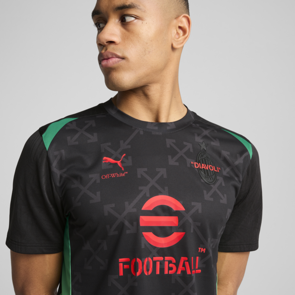 Camiseta prepartido AC MILAN x OFF-WHITE™ para hombre, PUMA Black-For All Time Red, large-ARG