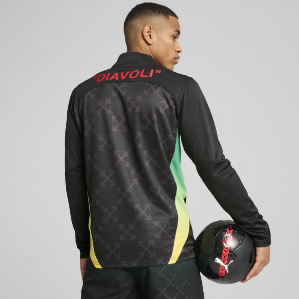 Camiseta prepartido zip1/4 AC MILAN x OFF-WHITE™ para hombre, PUMA Black-For All Time Red, large-ARG