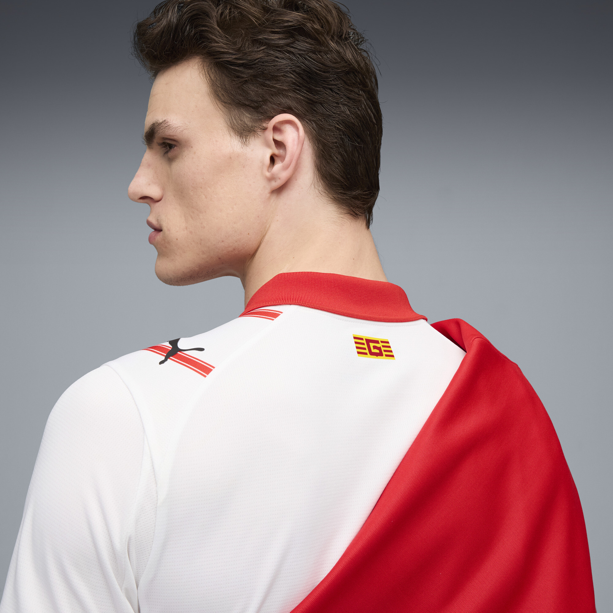 PUMA Girona FC 25/26 thuisshirt voor Heren, Rood/Wit, Maat XXL thumbnail 4