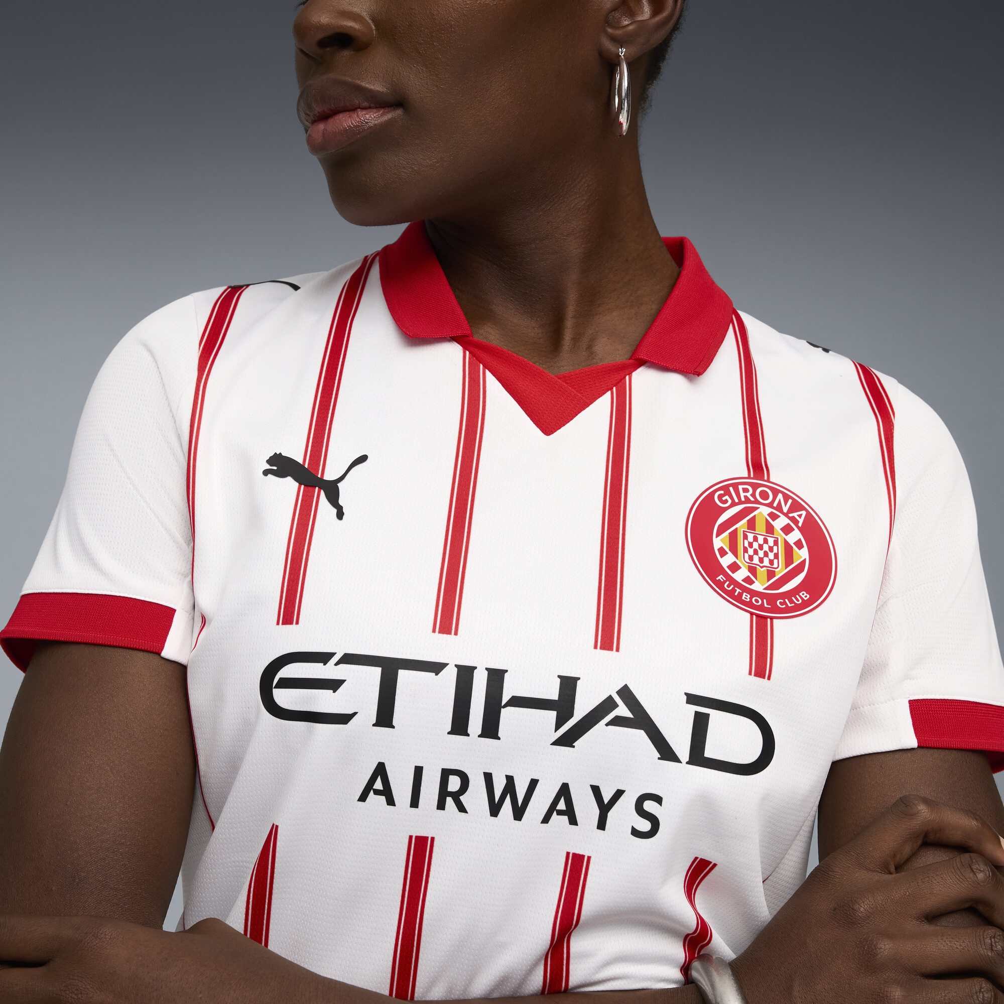PUMA Girona FC 25/26 thuisshirt voor Dames, Rood/Wit, Maat M thumbnail 7