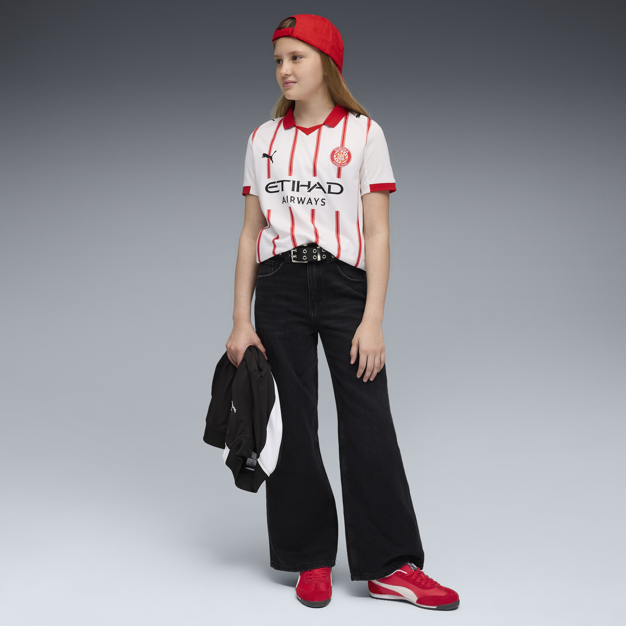 PUMA Girona FC 25/26 thuisshirt, Rood/Wit, Maat 2-3Y thumbnail 5