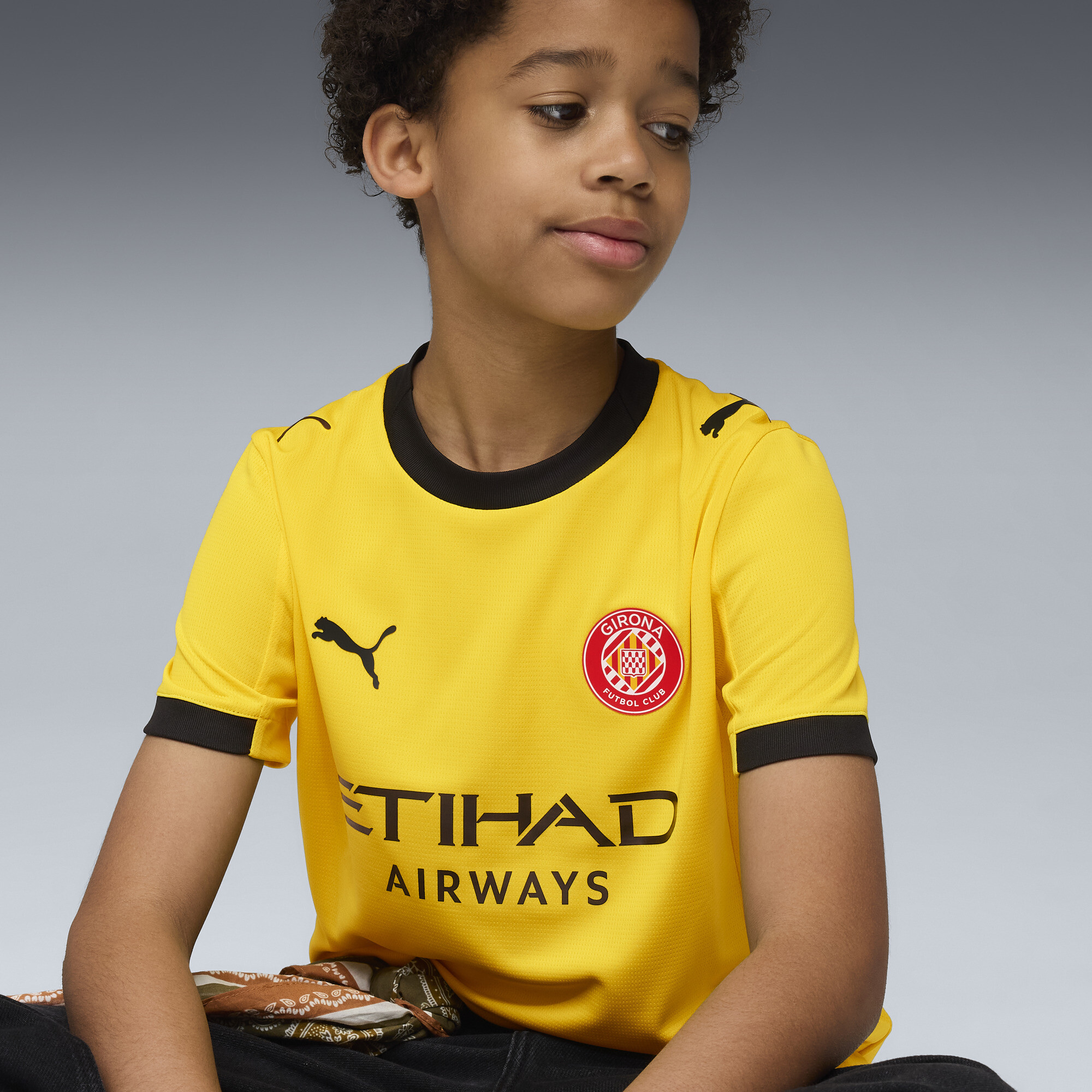 PUMA Girona FC 25/26 uitshirt, Rood/Geel, Maat 5-6Y thumbnail 6
