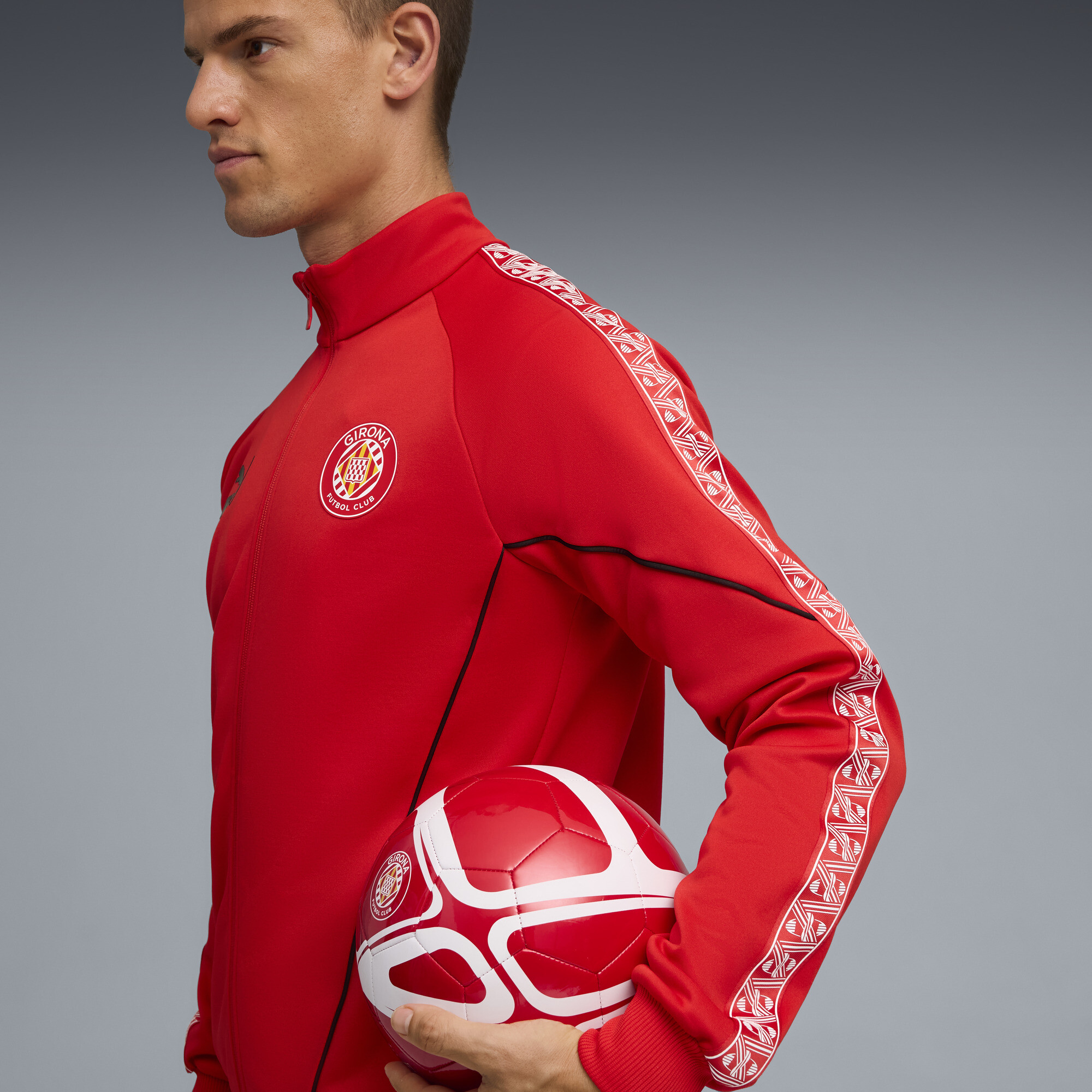 PUMA Girona FC KING Anthem jack voor Heren, Rood/Wit, Maat S thumbnail 7