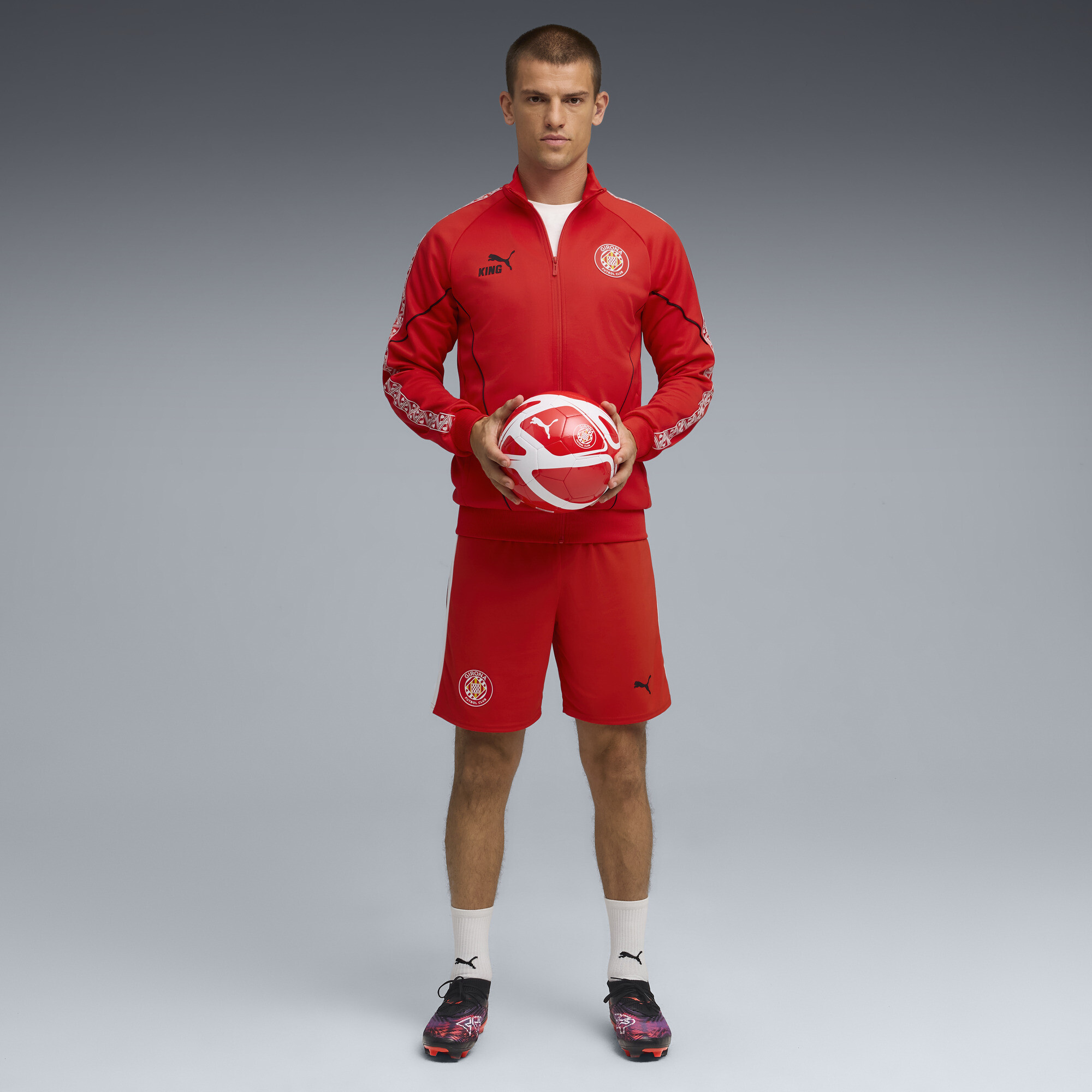 PUMA Girona FC KING Anthem jack voor Heren, Rood/Wit, Maat S thumbnail 6