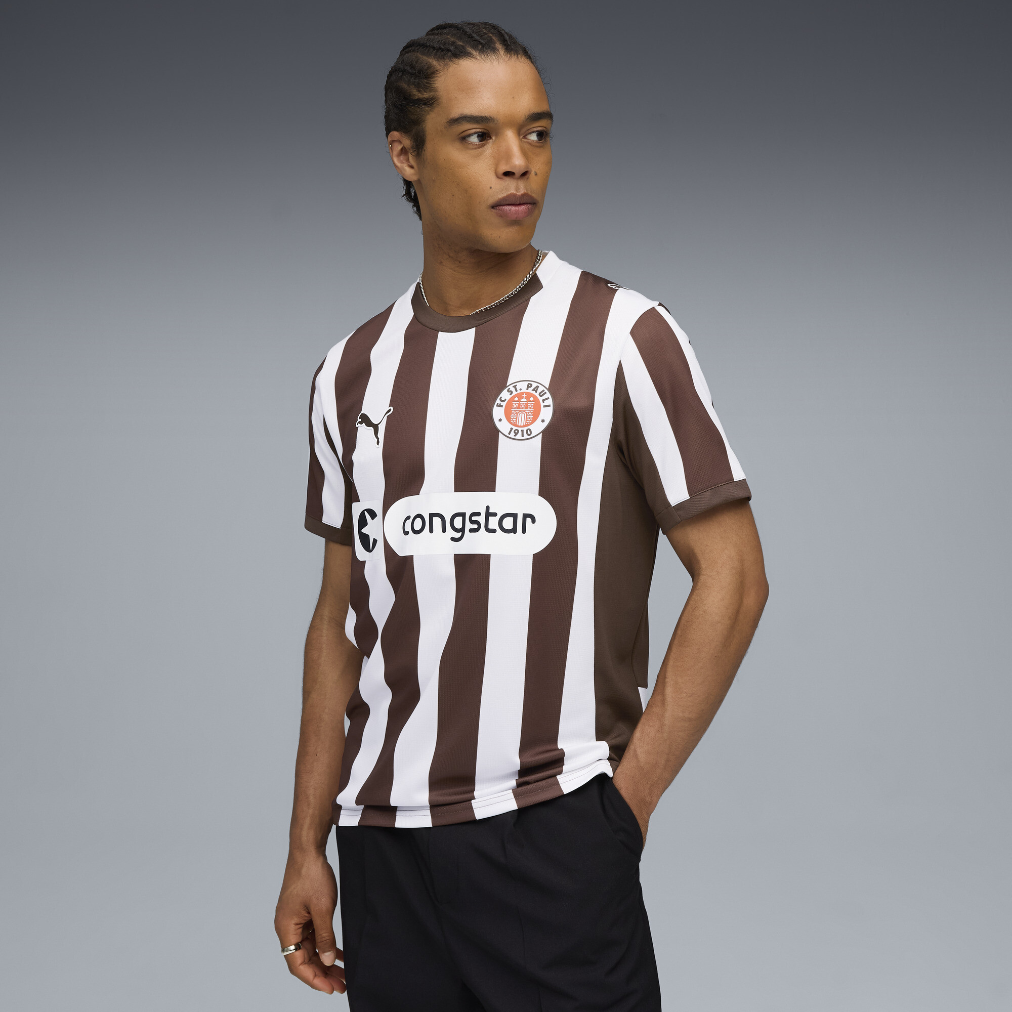 PUMA FC St. Pauli 25/26 thuisshirt voor Heren, Wit/Bruin, Maat M thumbnail 6