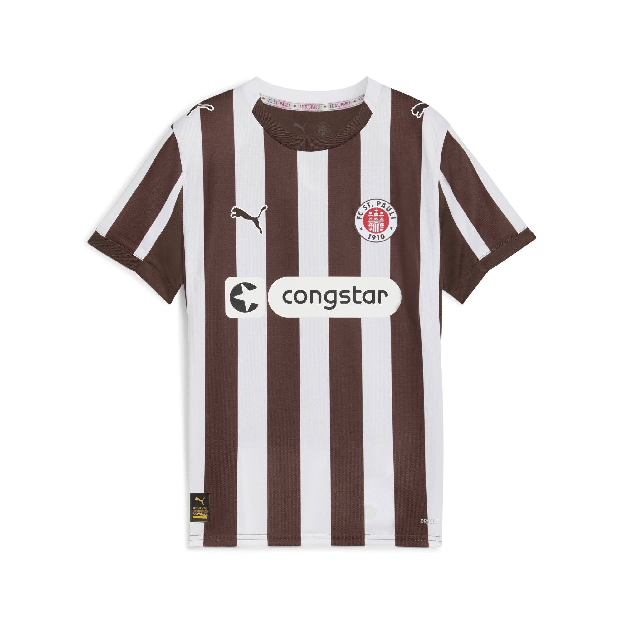 PUMA FC St. Pauli 25/26 thuisshirt, Wit/Bruin, Maat 4-5Y thumbnail 3