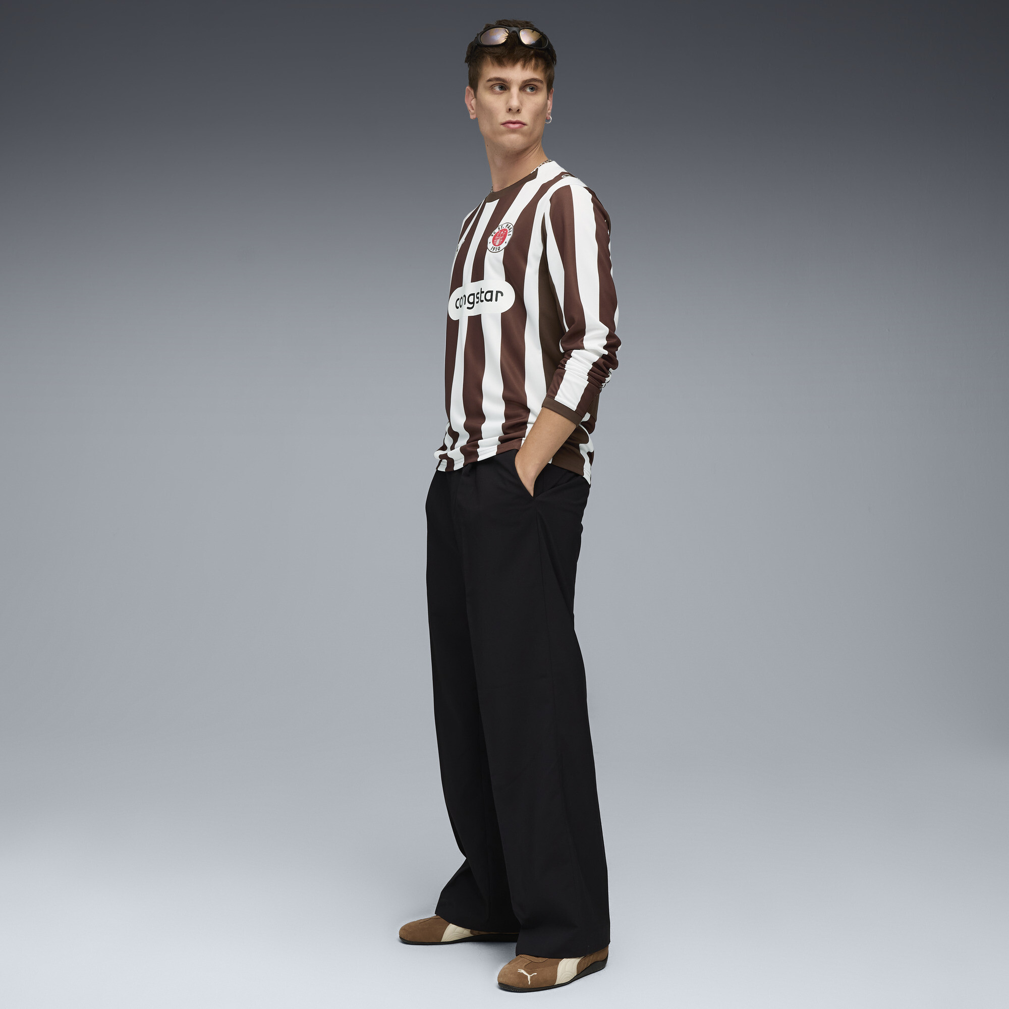 PUMA FC St. Pauli 25/26 thuisshirt met lange mouwen voor Heren, Wit/Bruin, Maat XL thumbnail 4