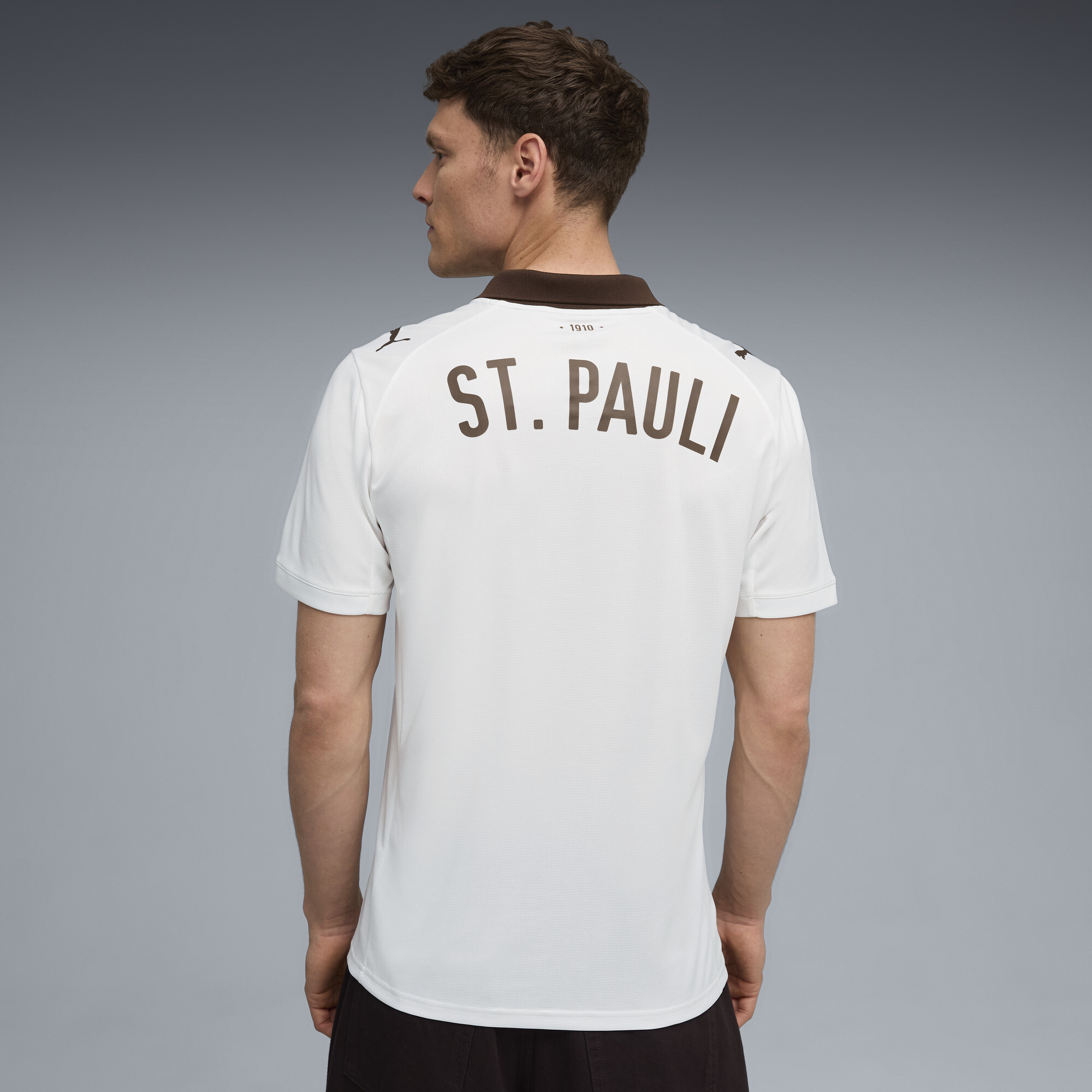 PUMA FC St. Pauli 25/26 uitshirt voor Heren, Wit/Bruin, Maat XL thumbnail 5