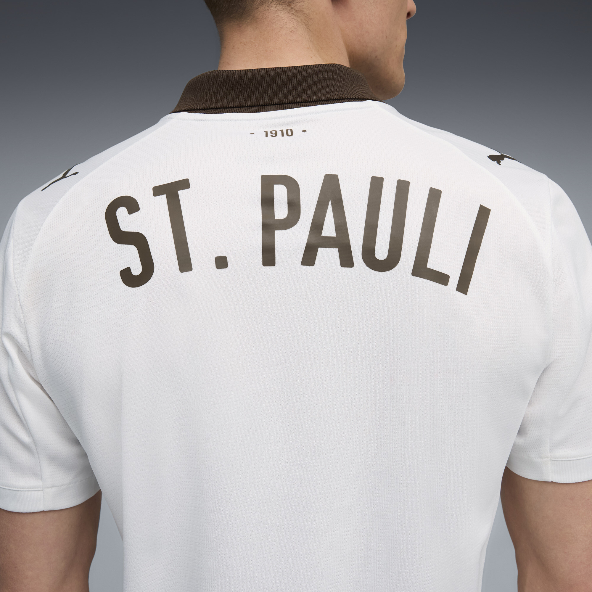 PUMA FC St. Pauli 25/26 uitshirt voor Heren, Wit/Bruin, Maat XL thumbnail 4