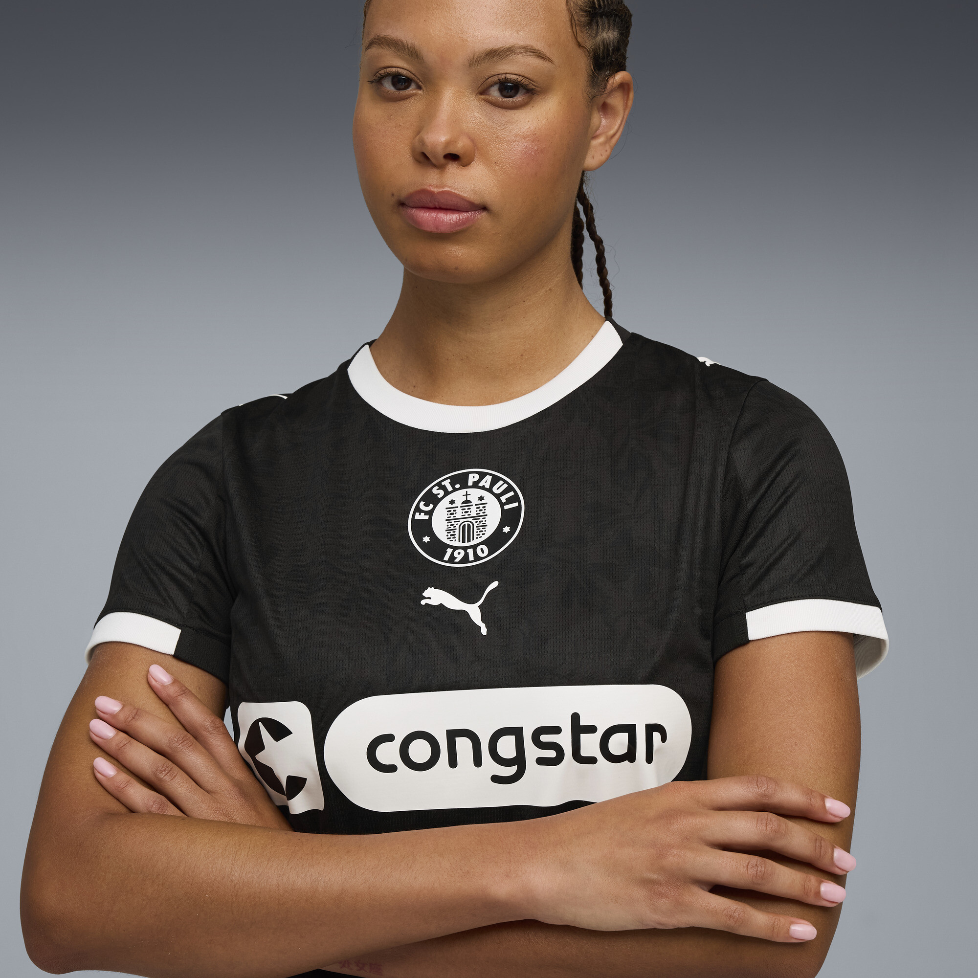 PUMA FC St. Pauli 25/26 derde shirt voor Dames, Zwart/Wit, Maat XS thumbnail 2