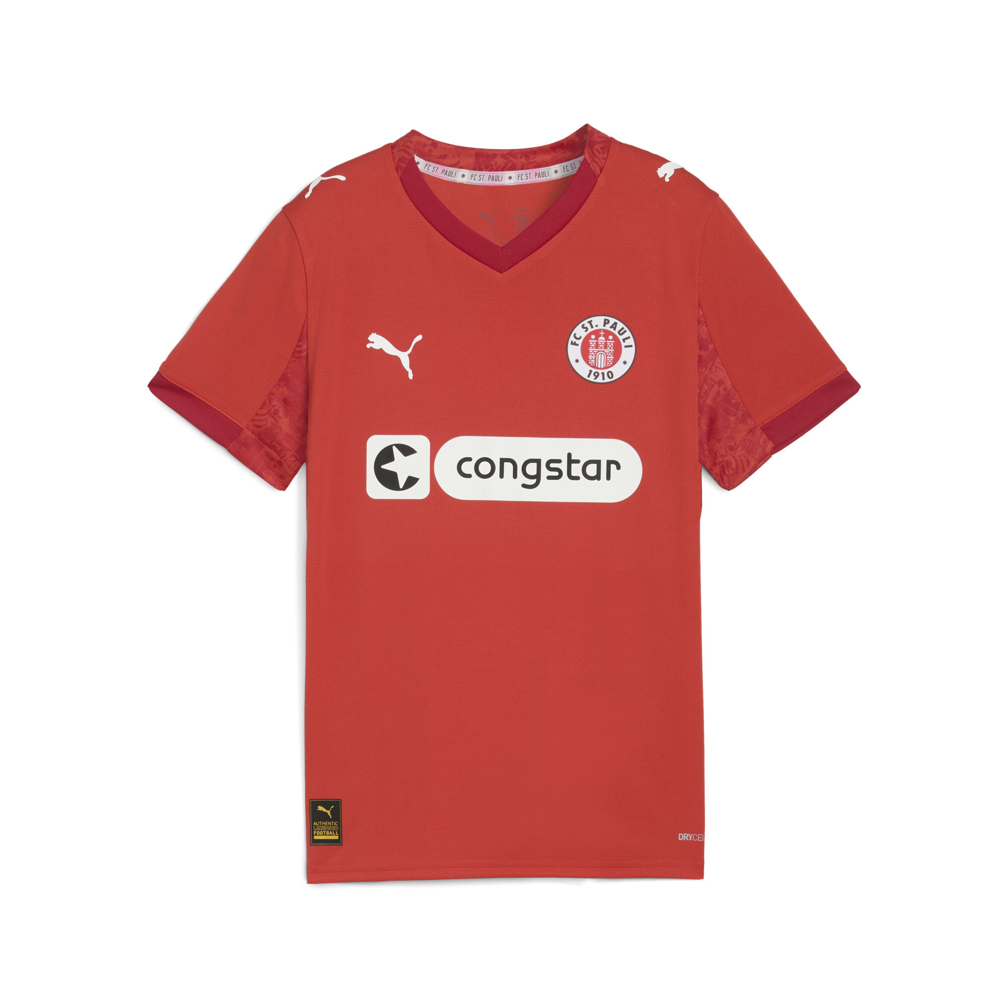 PUMA FC St. Pauli 25/26 vierde shirt, Rood/Wit, Maat 3-4Y thumbnail 3