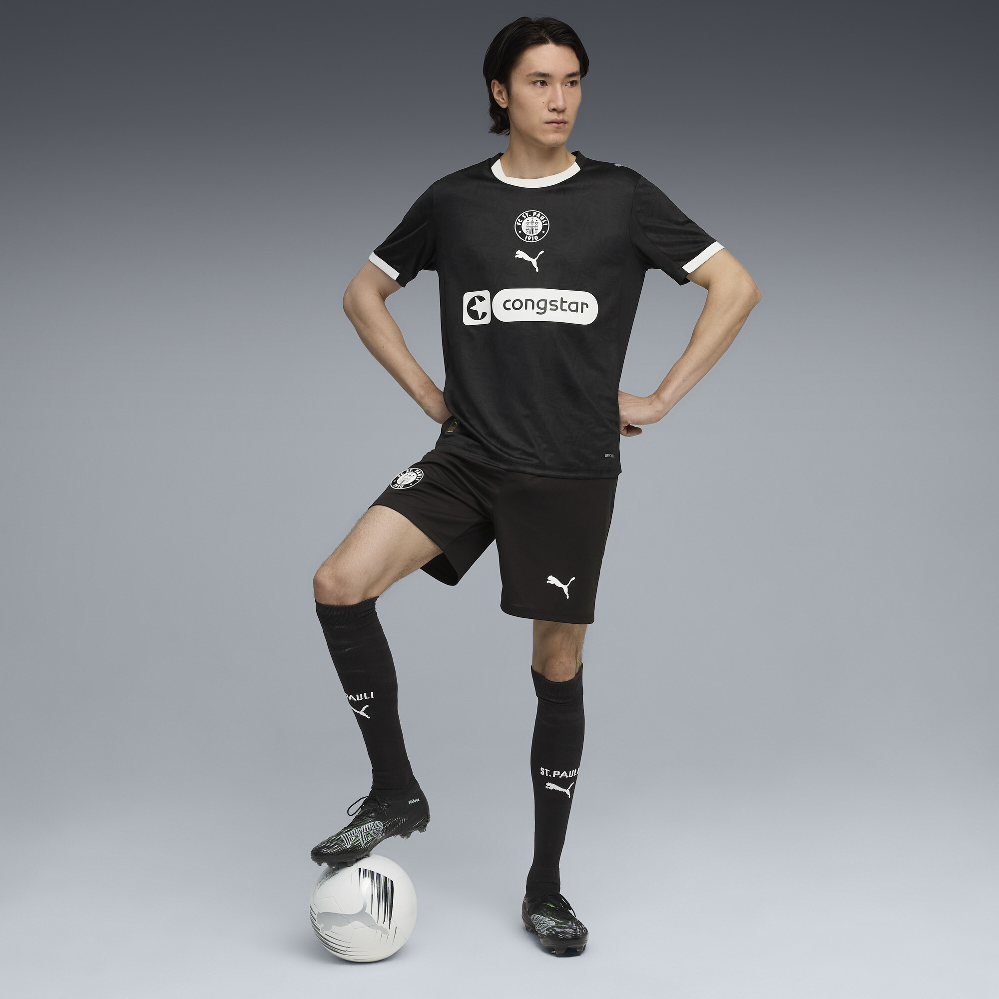 PUMA FC St. Pauli 25/26 short voor Heren, Zwart/Wit, Maat M thumbnail 4