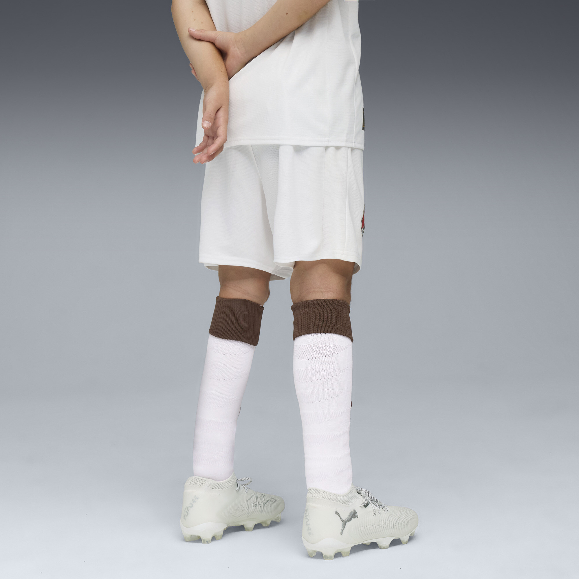 PUMA FC St. Pauli 25/26 short, Wit/Bruin, Maat 15-16Y thumbnail 4
