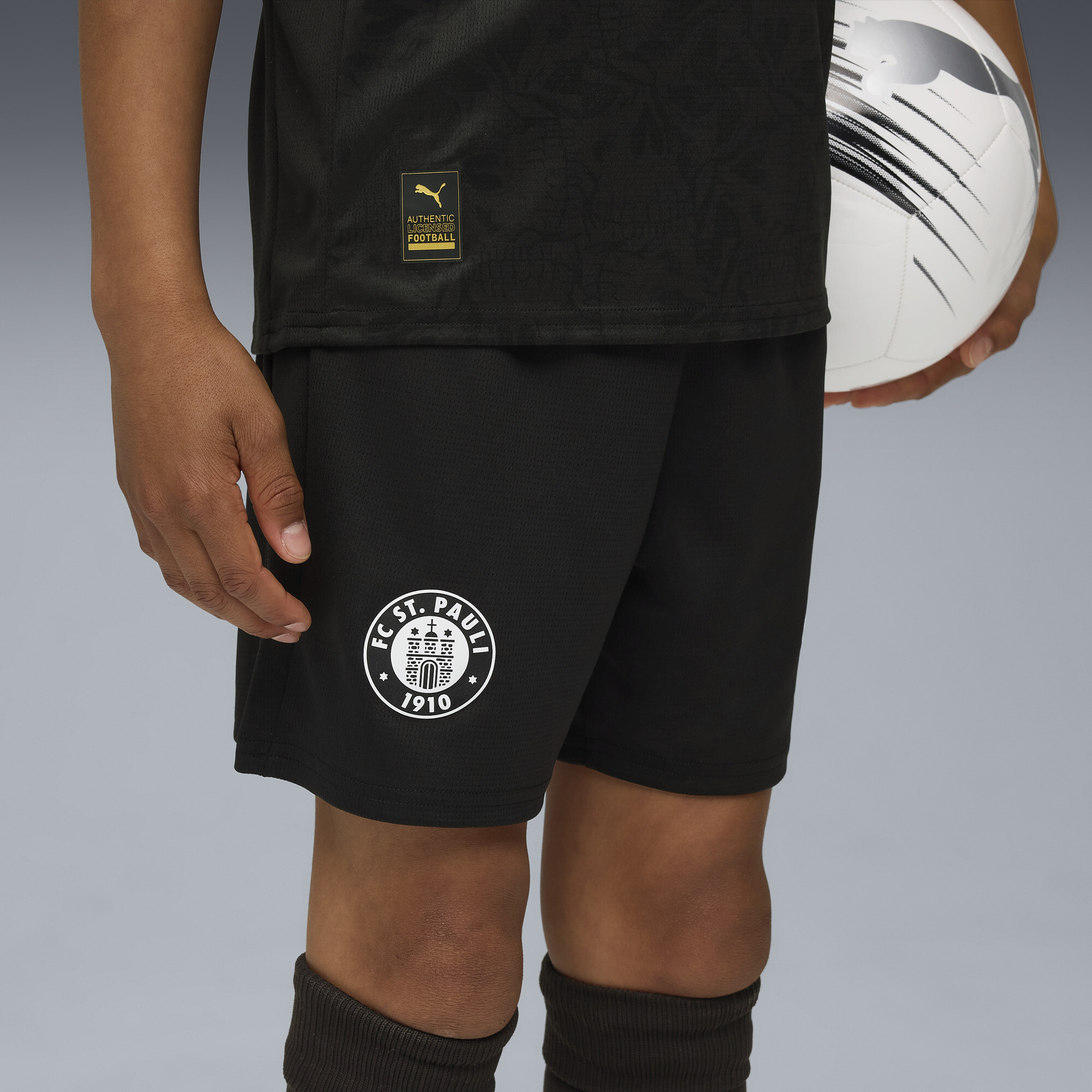 PUMA FC St. Pauli 25/26 short, Zwart/Wit, Maat 15-16Y thumbnail 6