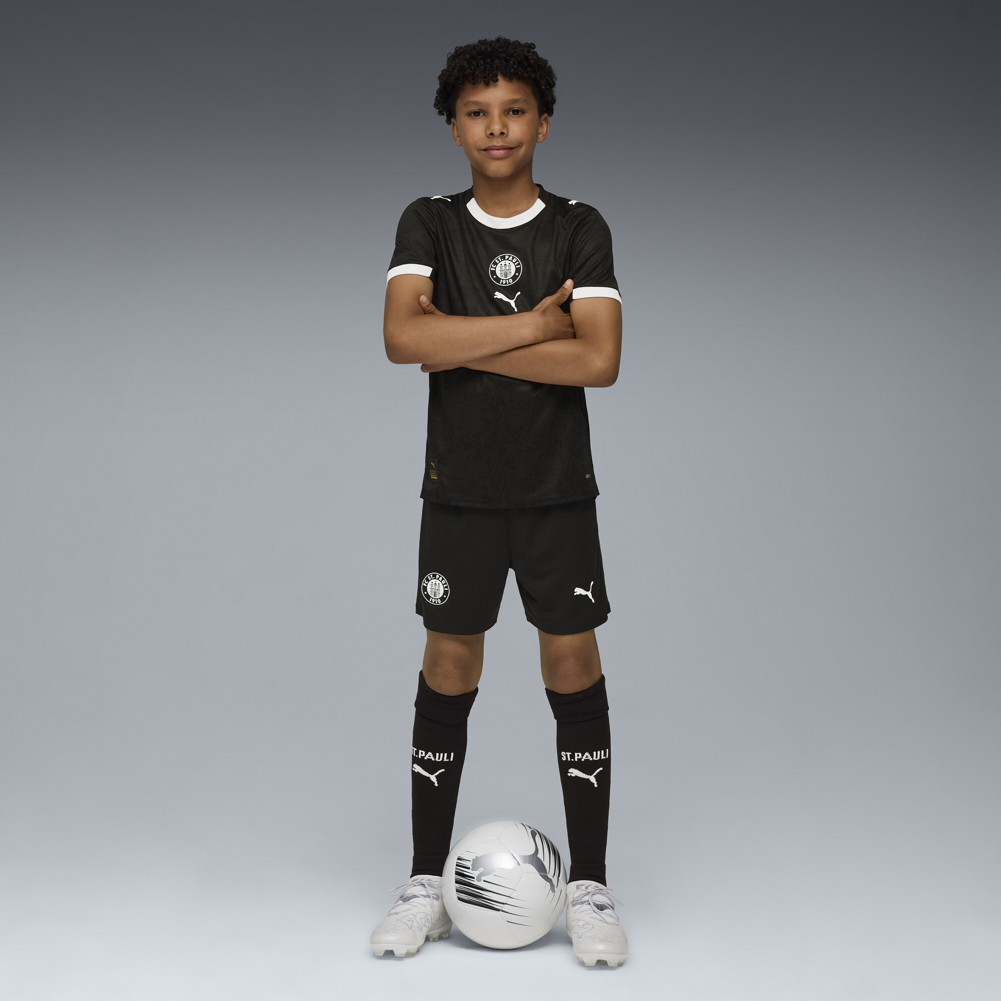PUMA FC St. Pauli 25/26 short, Zwart/Wit, Maat 15-16Y thumbnail 5