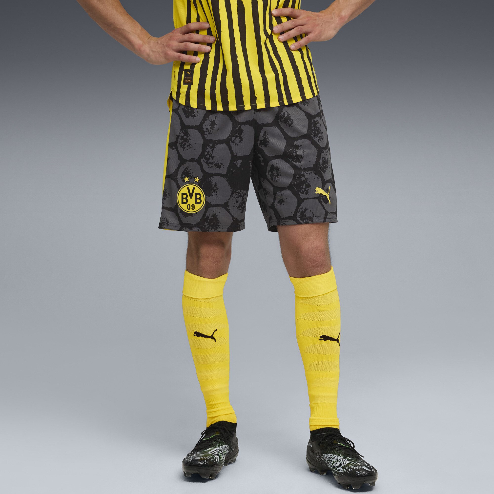 Puma X Kidsuper Bvb Replica Performance Mesh Soccer Shorts In Black