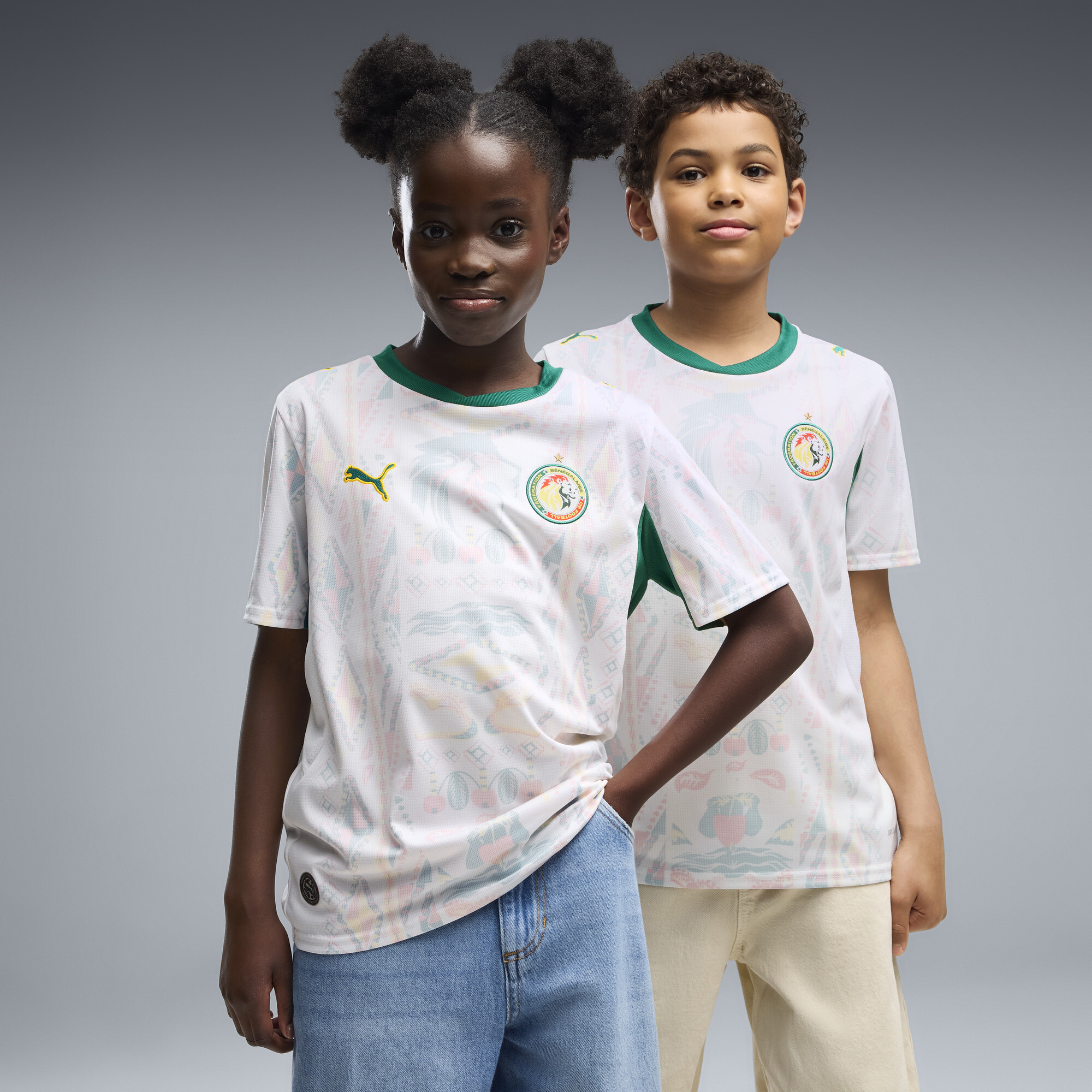 PUMA Senegal Home Big Kids' Soccer Jersey in White, Size XL