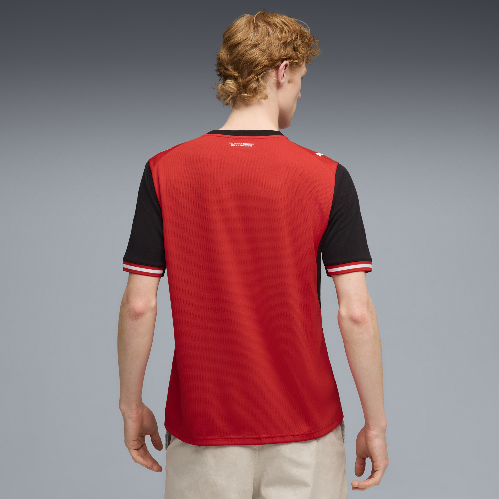 PUMA Oostenrijk 2026 thuisshirt voor Heren, Zwart/Rood, Maat XS thumbnail 4