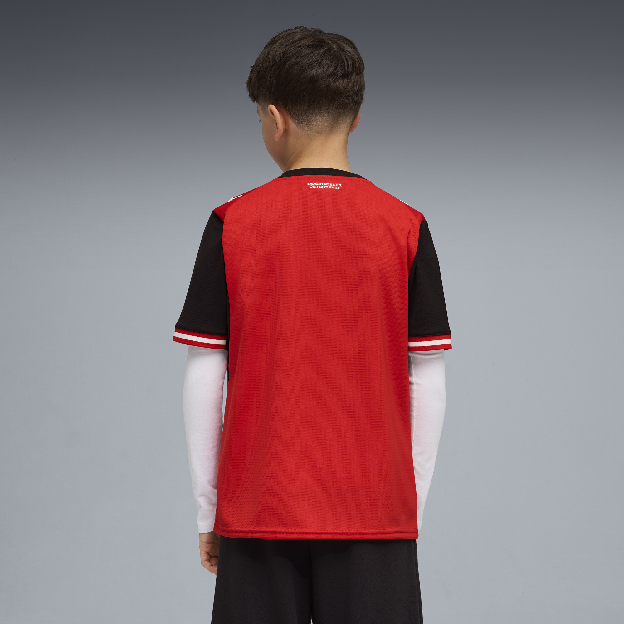 PUMA Oostenrijk 2026 thuisshirt, Zwart/Rood, Maat 15-16Y thumbnail 3