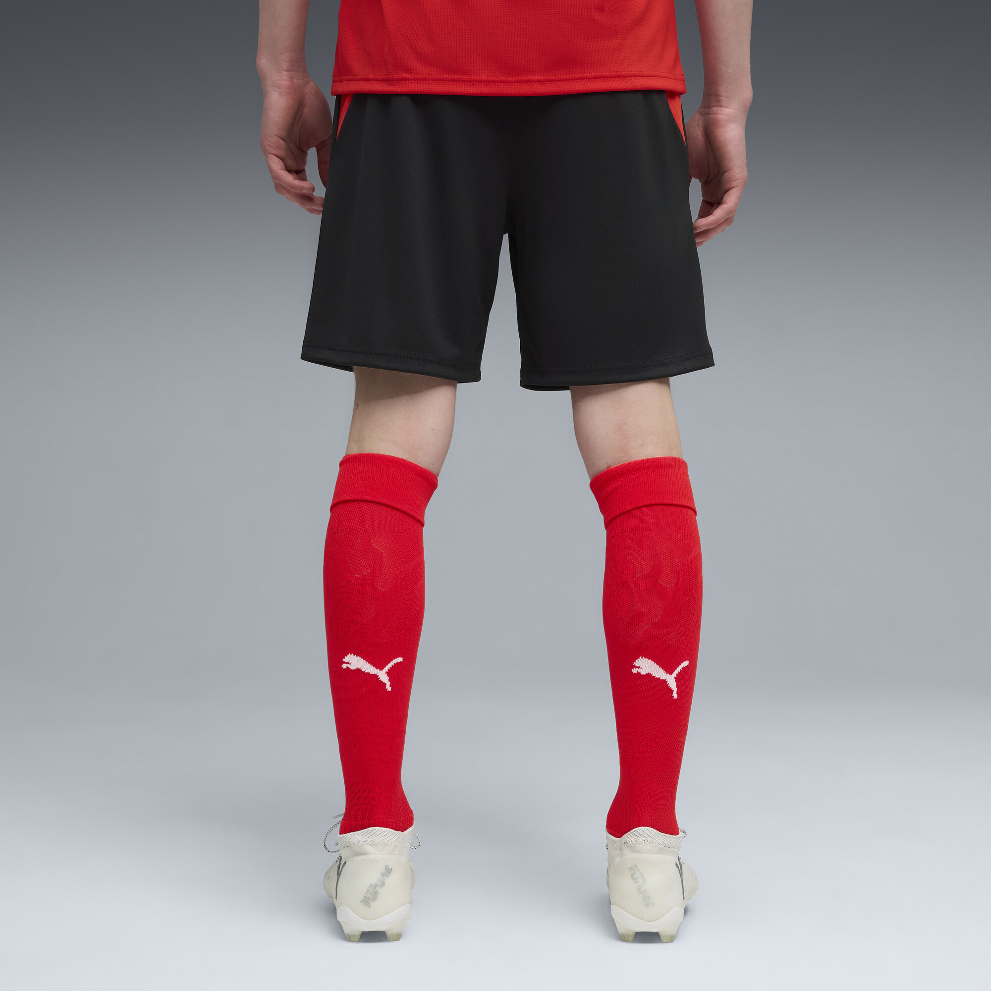 PUMA Oostenrijk 2026 short voor Heren, Zwart/Rood, Maat XXL thumbnail 3