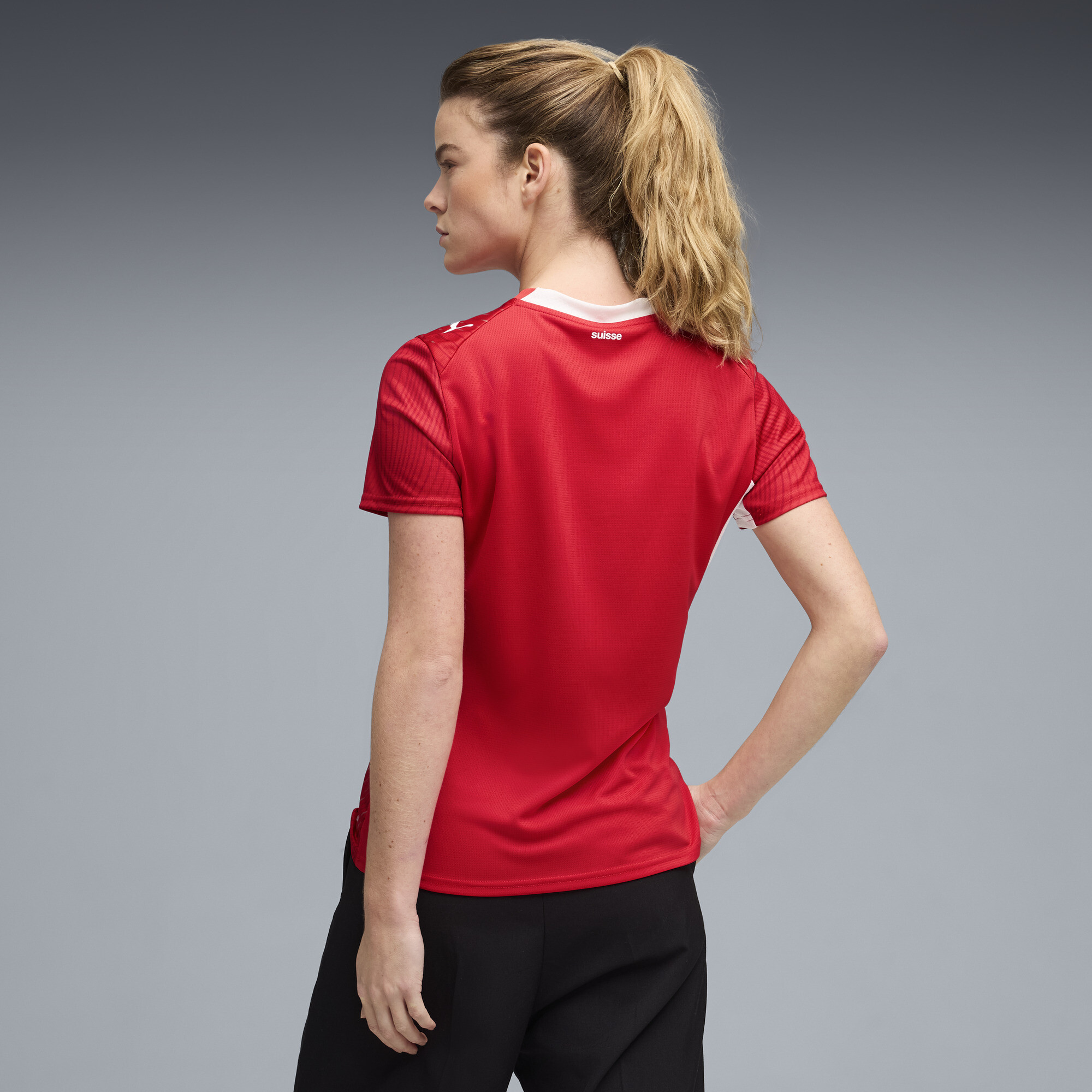 PUMA Zwitserland 2026 thuisshirt voor Dames, Rood/Wit, Maat S thumbnail 4
