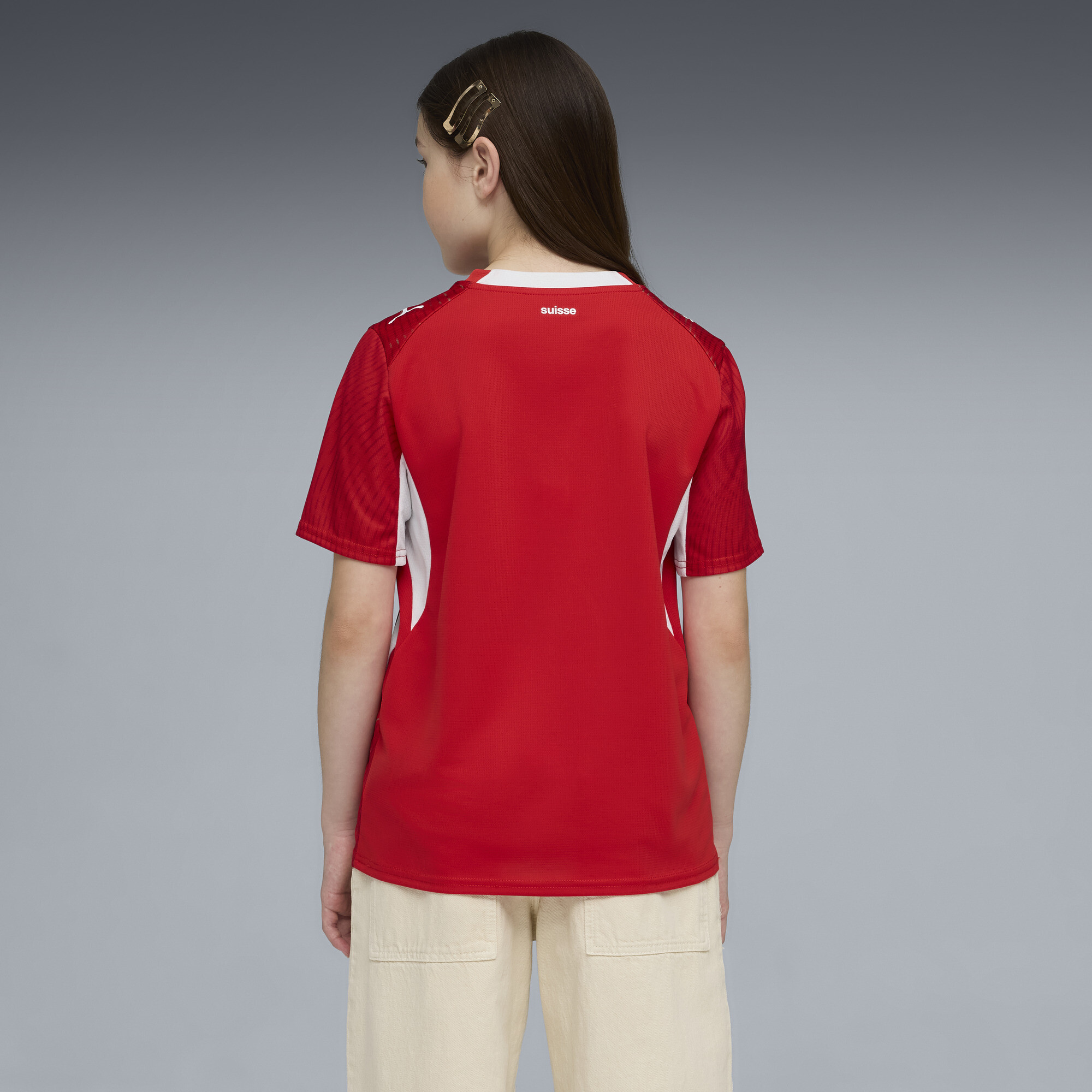 PUMA Zwitserland 2026 thuisshirt, Rood/Wit, Maat 15-16Y thumbnail 3