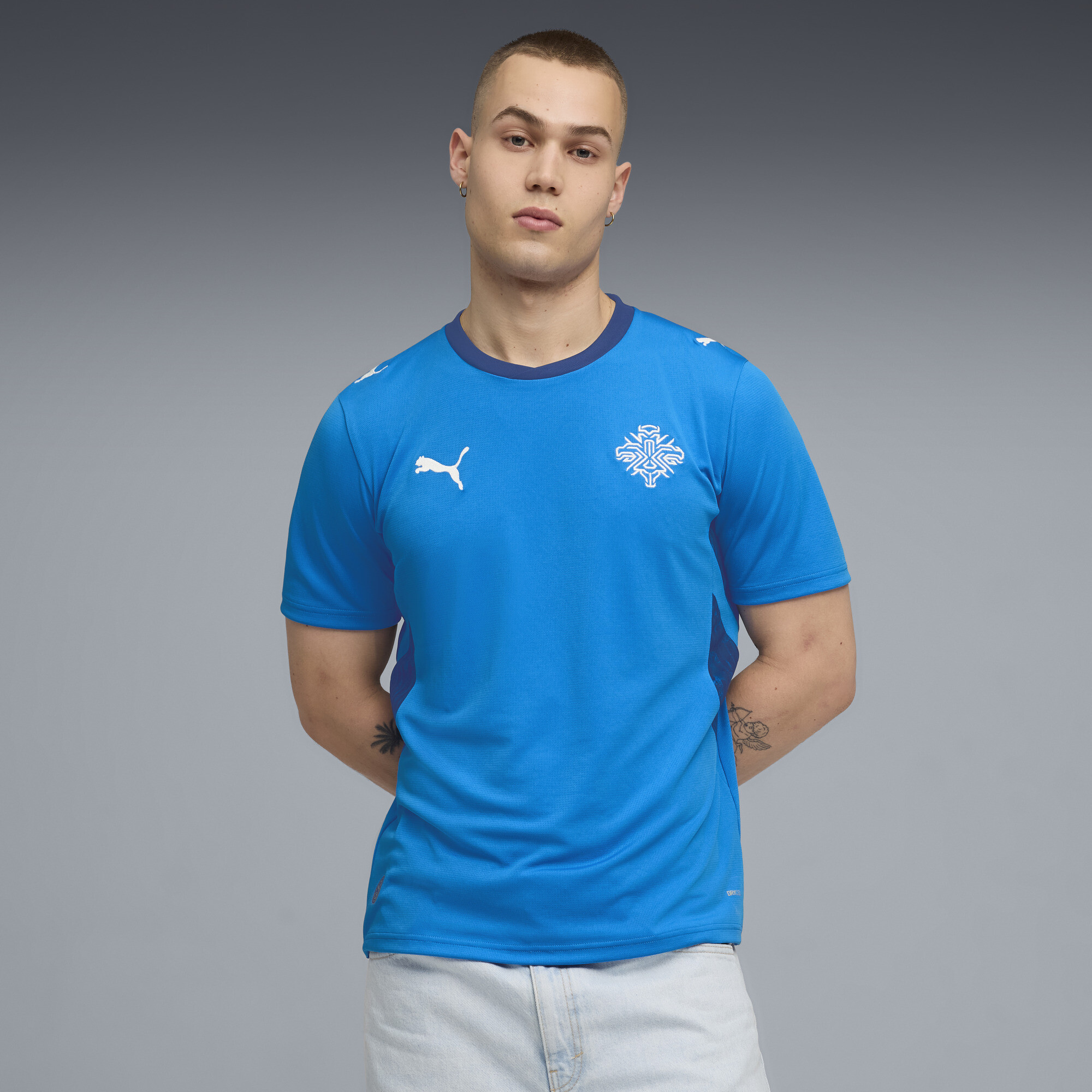 PUMA IJsland 2026 thuisshirt voor Heren, Blauw/Wit, Maat S thumbnail 7