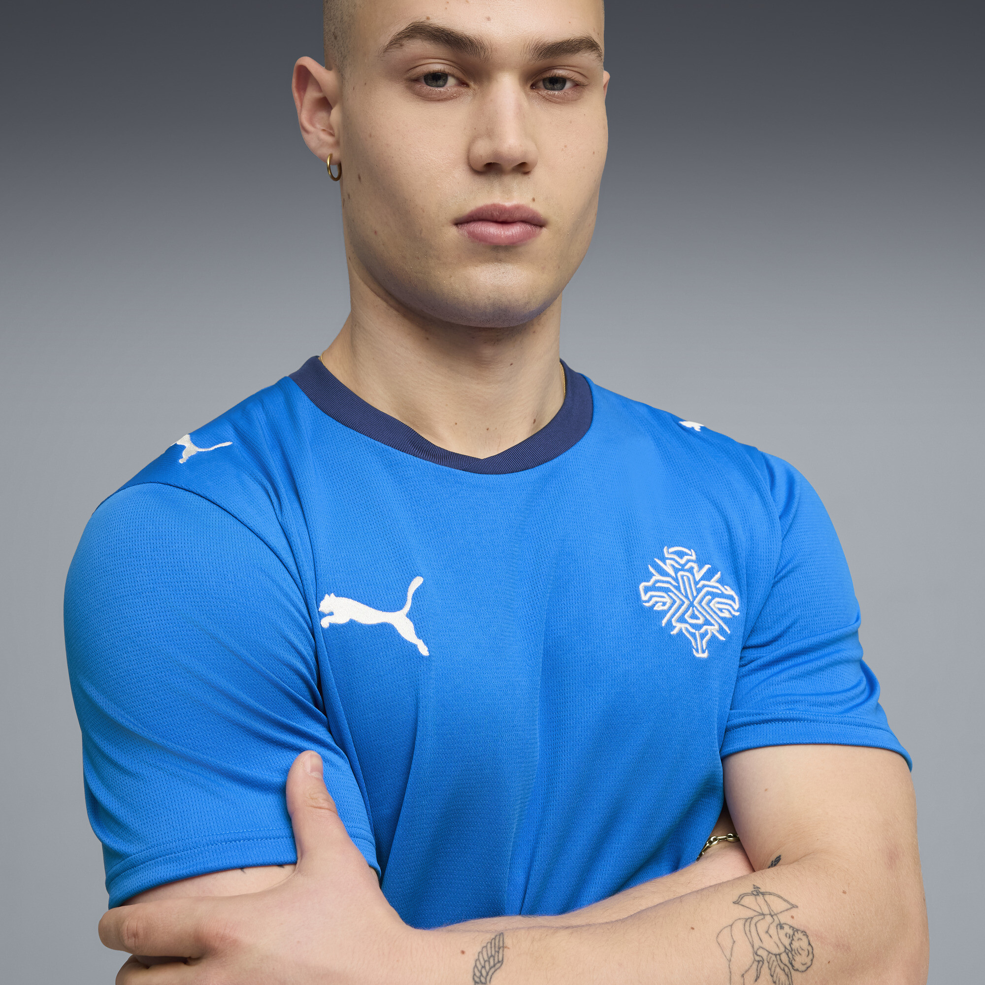 PUMA IJsland 2026 thuisshirt voor Heren, Blauw/Wit, Maat S thumbnail 6