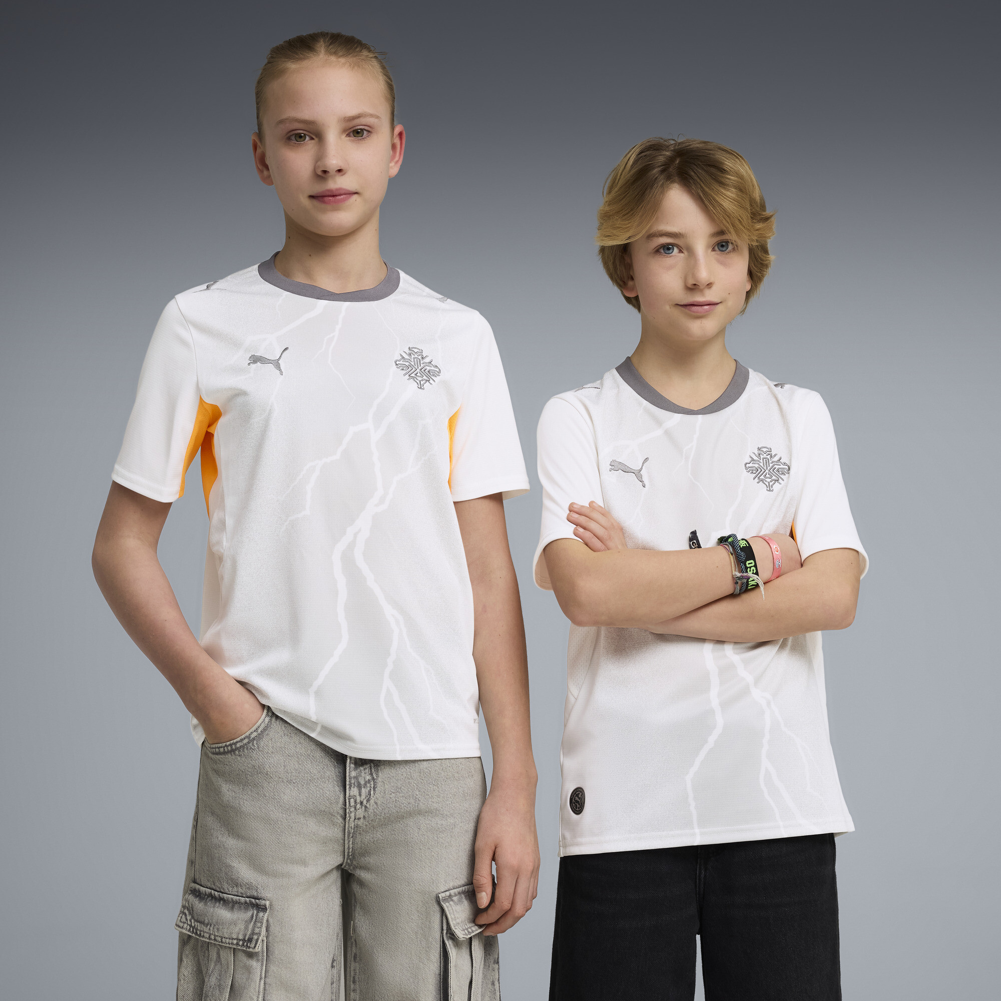 PUMA Iceland Away Big Kids' Soccer Jersey in White, Size M