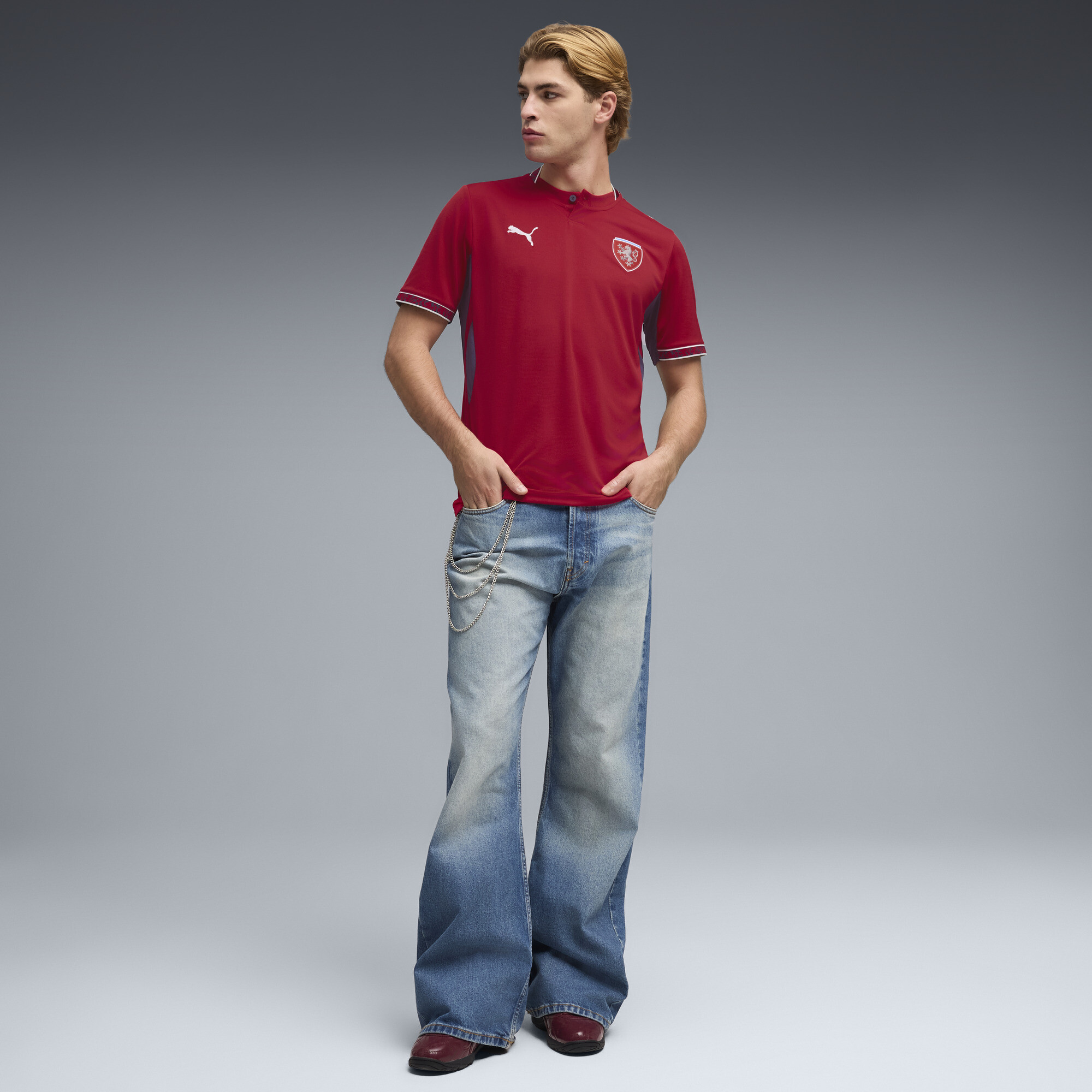 PUMA TsjechiÃ« 2026 thuisshirt voor Heren, Blauw, Maat XS thumbnail 5