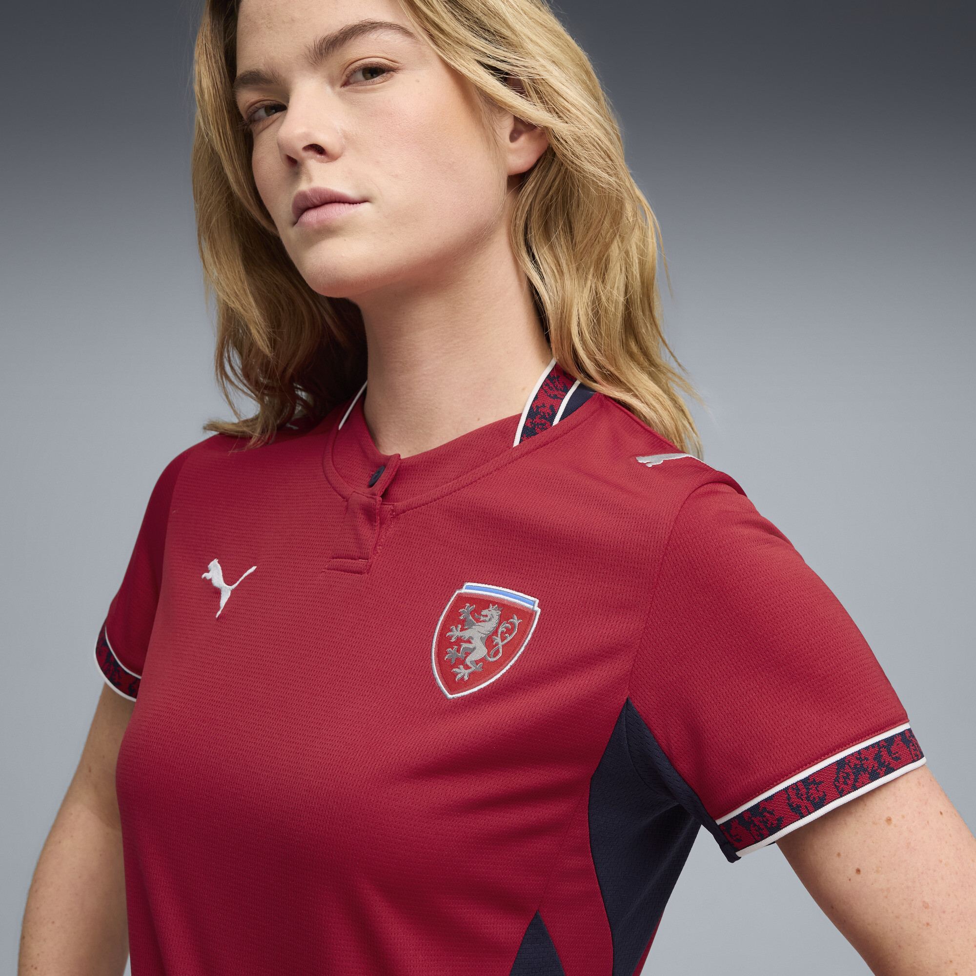 PUMA TsjechiÃ« 2026 thuisshirt voor Dames, Blauw, Maat L thumbnail 6