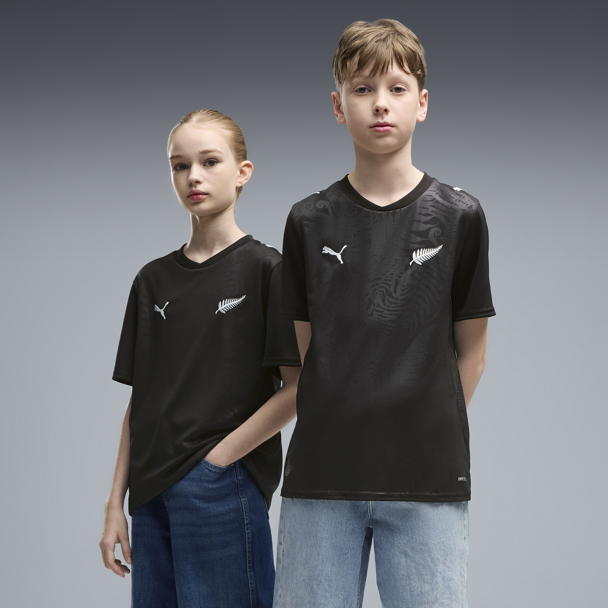 PUMA New Zealand Home Big Kids' Soccer Jersey in Black, Size XL
