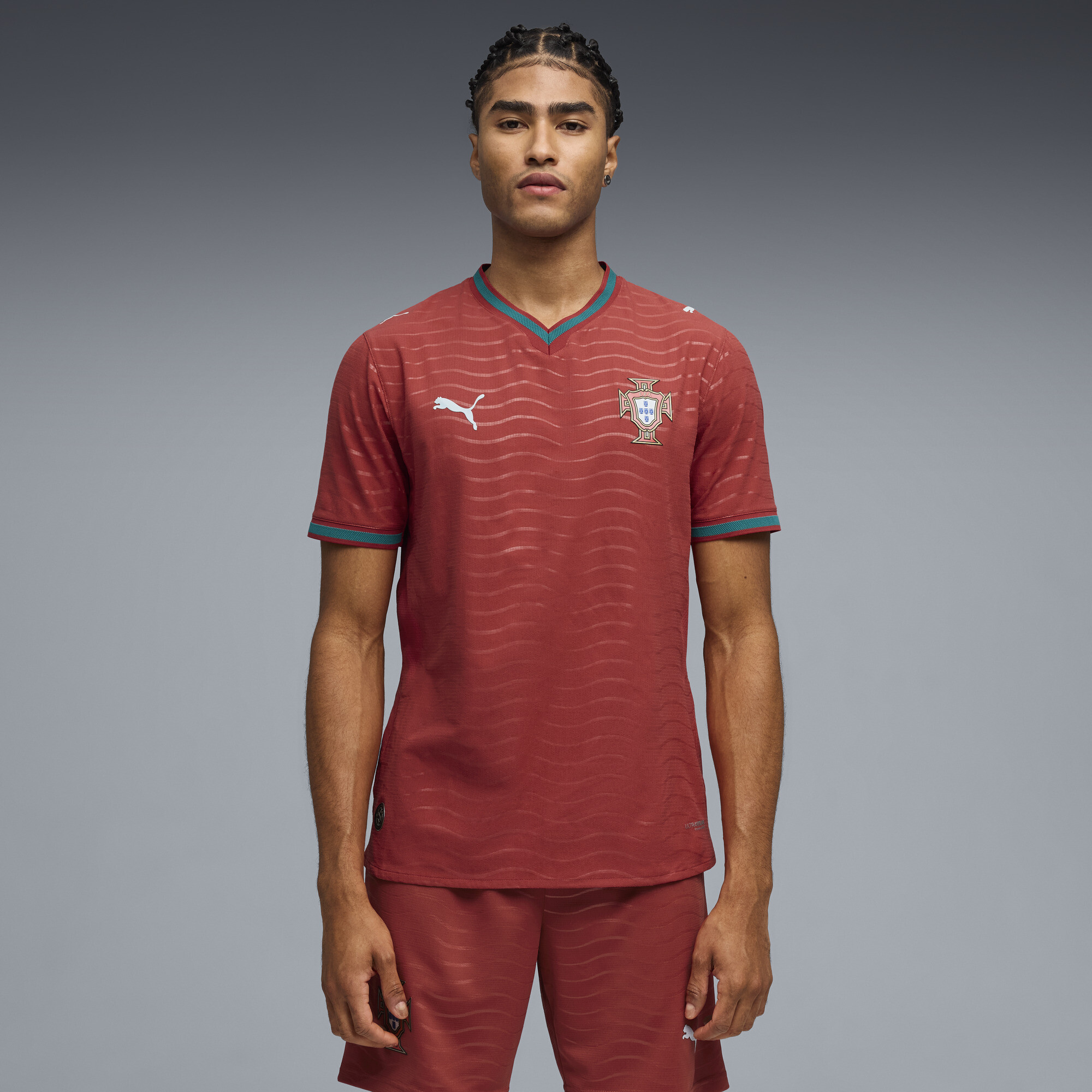 PUMA Portugal 2026 Authentic thuisshirt voor Heren, Groen/Rood, Maat XS thumbnail 7