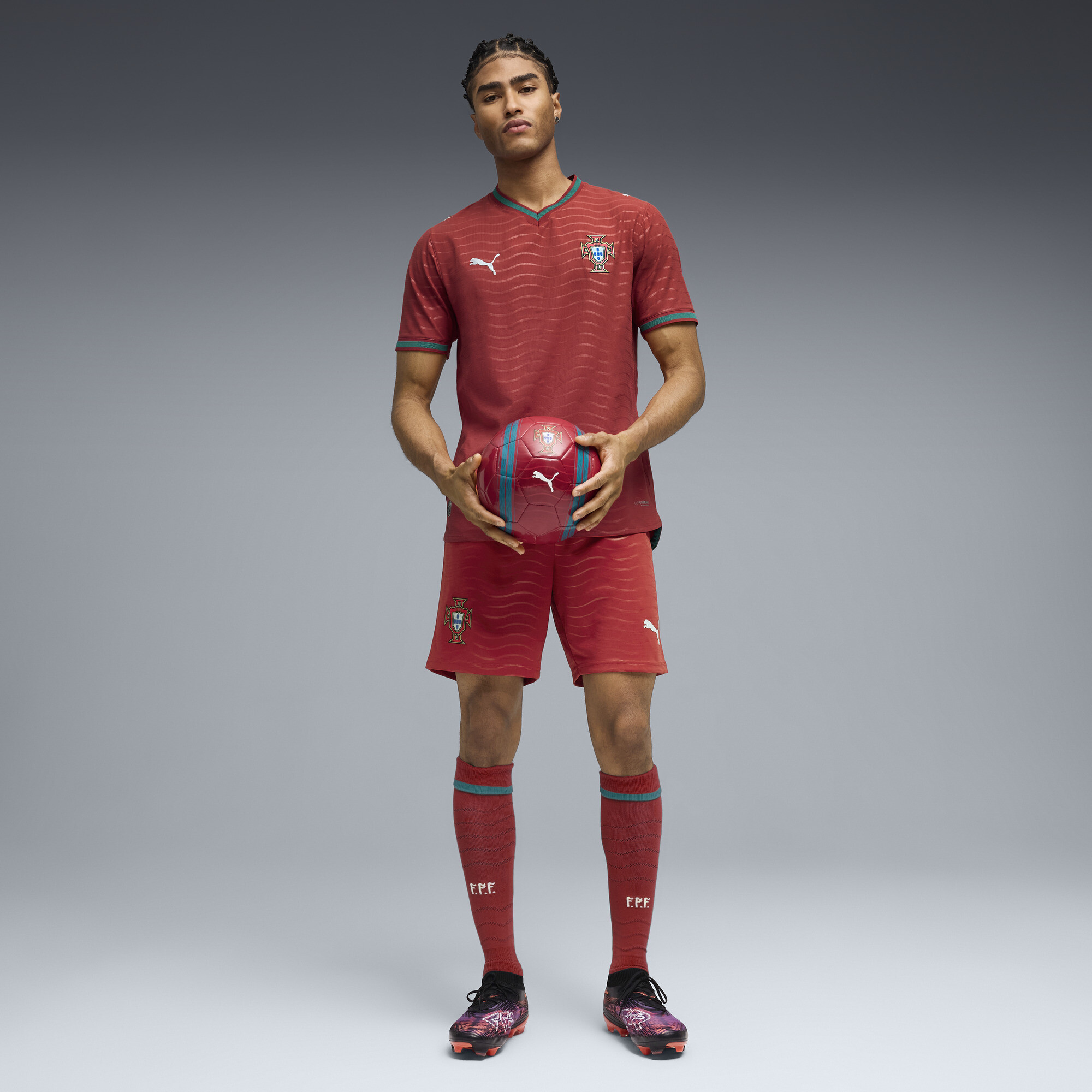 PUMA Portugal 2026 Authentic thuisshirt voor Heren, Groen/Rood, Maat XS thumbnail 5